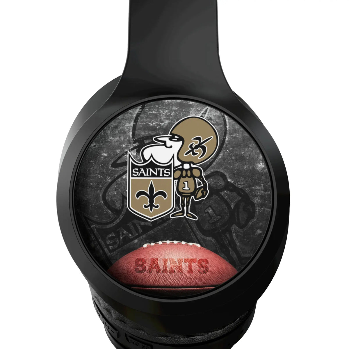 New Orleans Saints Historic Collection Legendary Wireless Over-Ear Headphones With Case - Detail