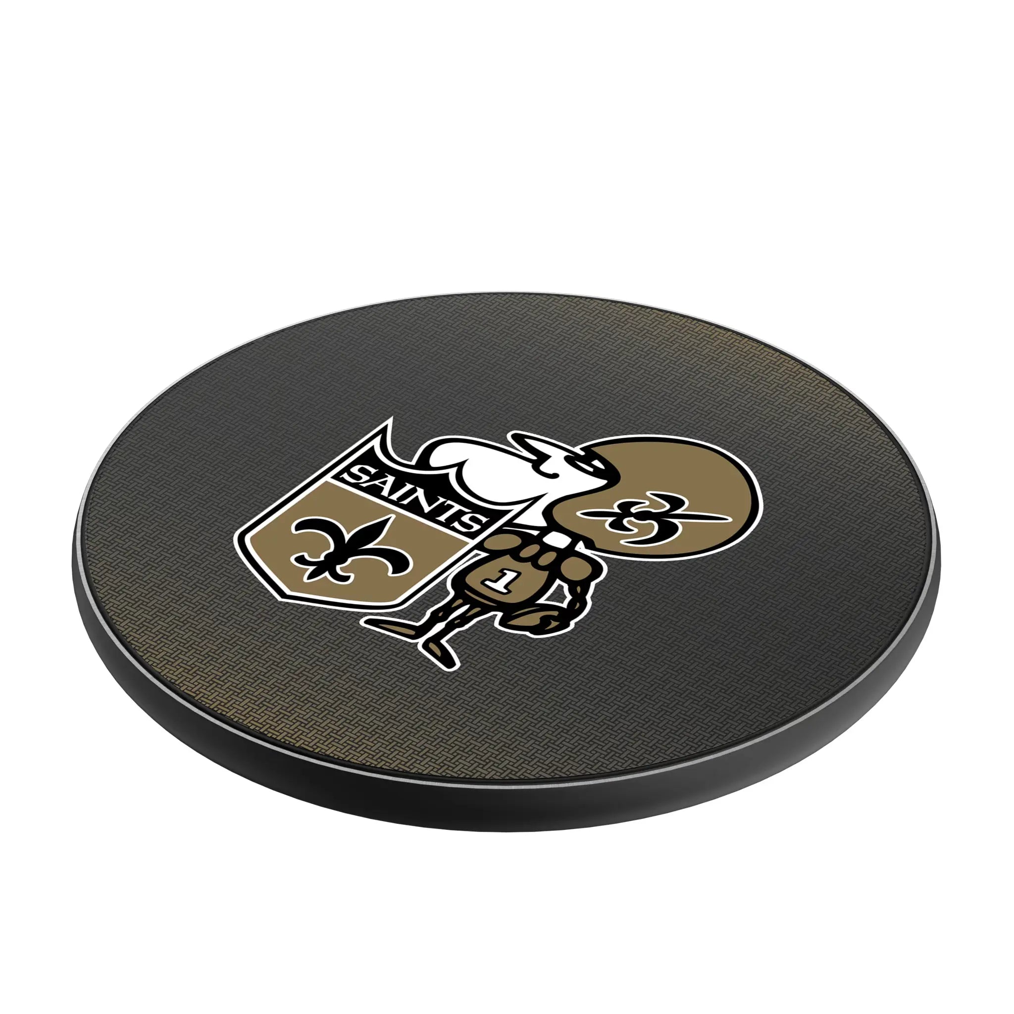 New Orleans Saints Historic Collection Linen 15-Watt Wireless Charger - Isometric View