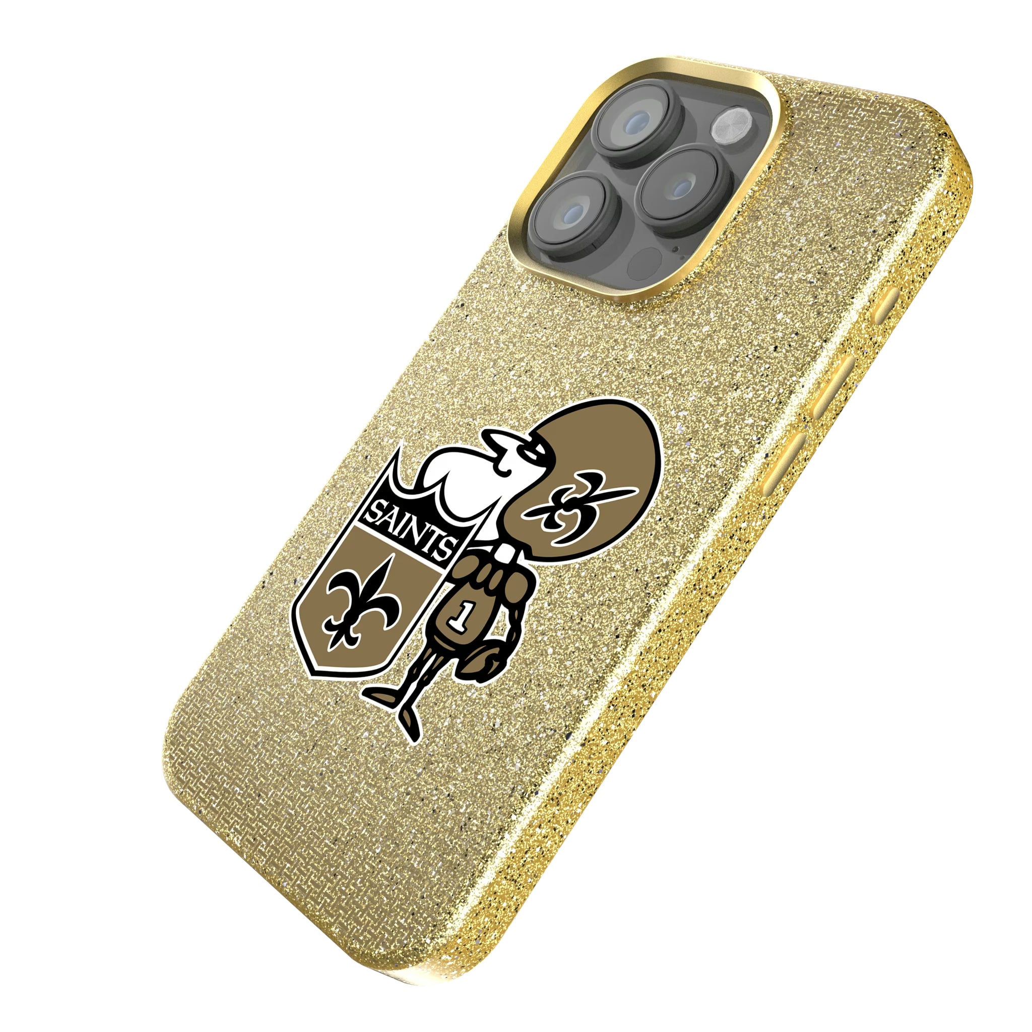 New Orleans Saints Historic Collection Linen iPhone Bling Phone Case for Apple iPhone - Isometric View