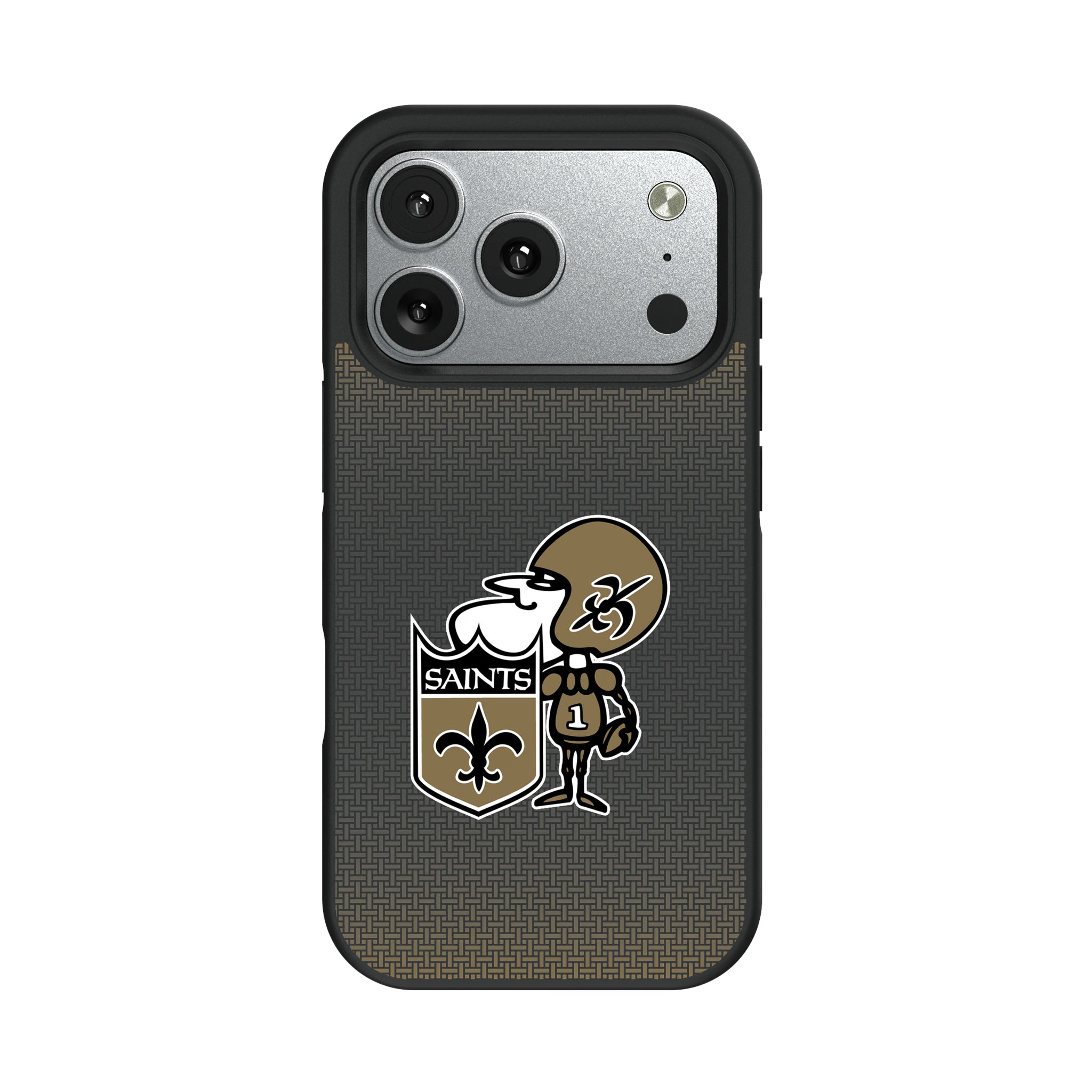 New Orleans Saints Historic Collection Linen iPhone Bump Phone Case for Apple iPhone#Device_iPhone 17 Pro
