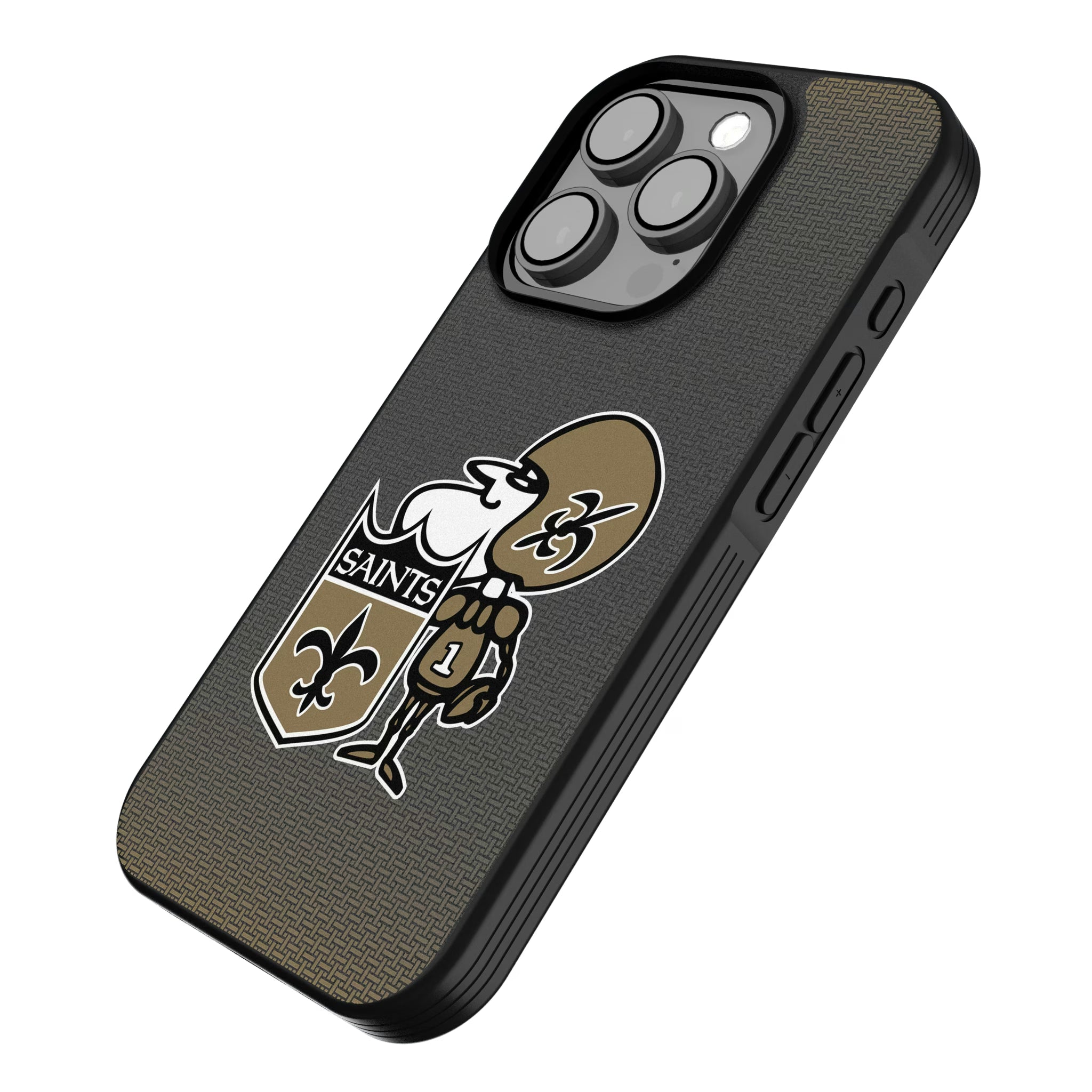 New Orleans Saints Historic Collection Linen iPhone Bump Phone Case for Apple iPhone - Isometric View