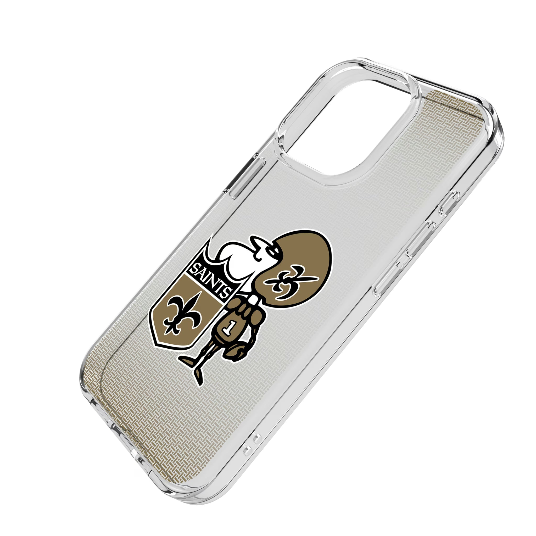 New Orleans Saints Historic Collection Linen iPhone Clear Phone Case for Apple iPhone - Isometric View