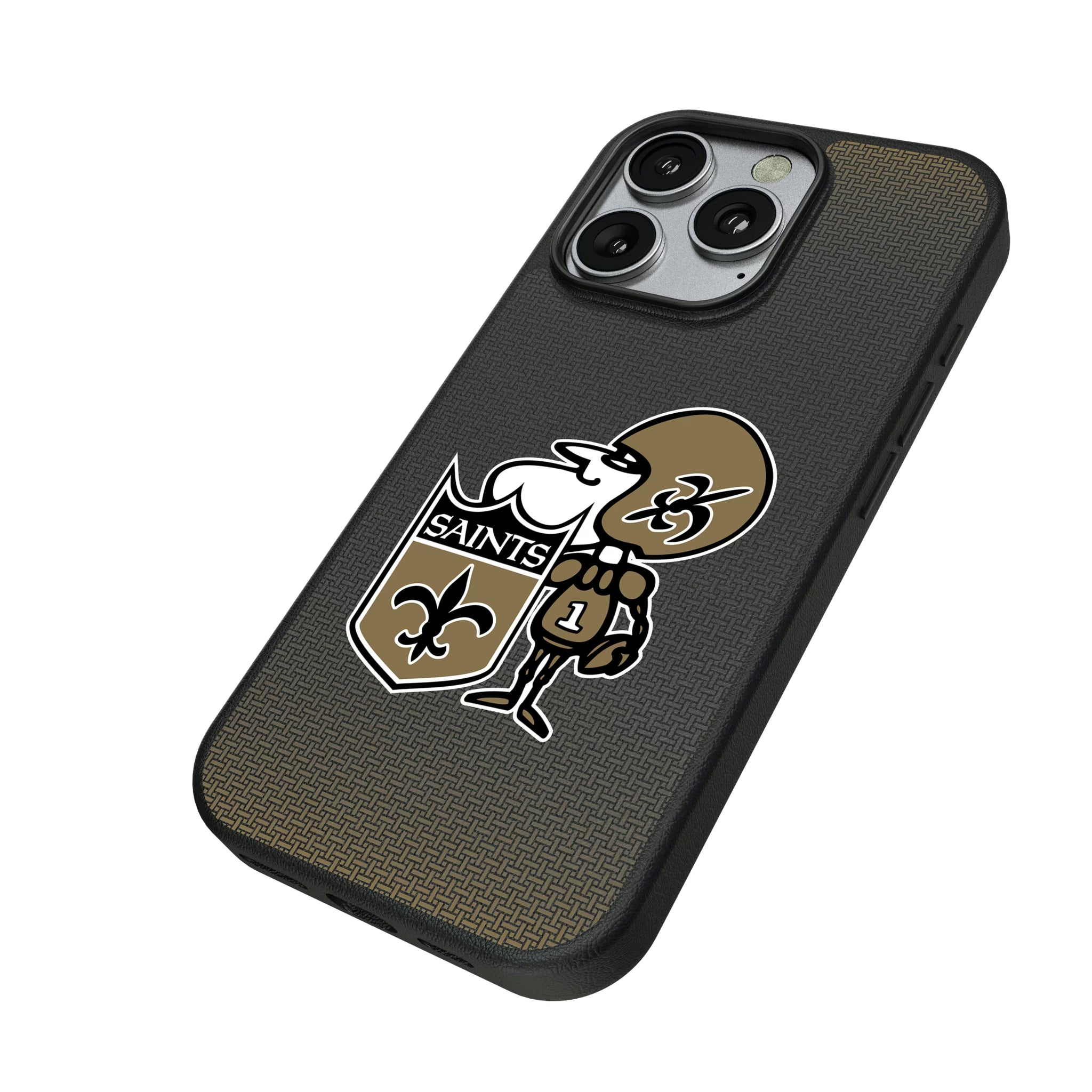 New Orleans Saints Historic Collection Linen iPhone MagSafe Compatible Phone Case for Apple iPhone - Isometric View