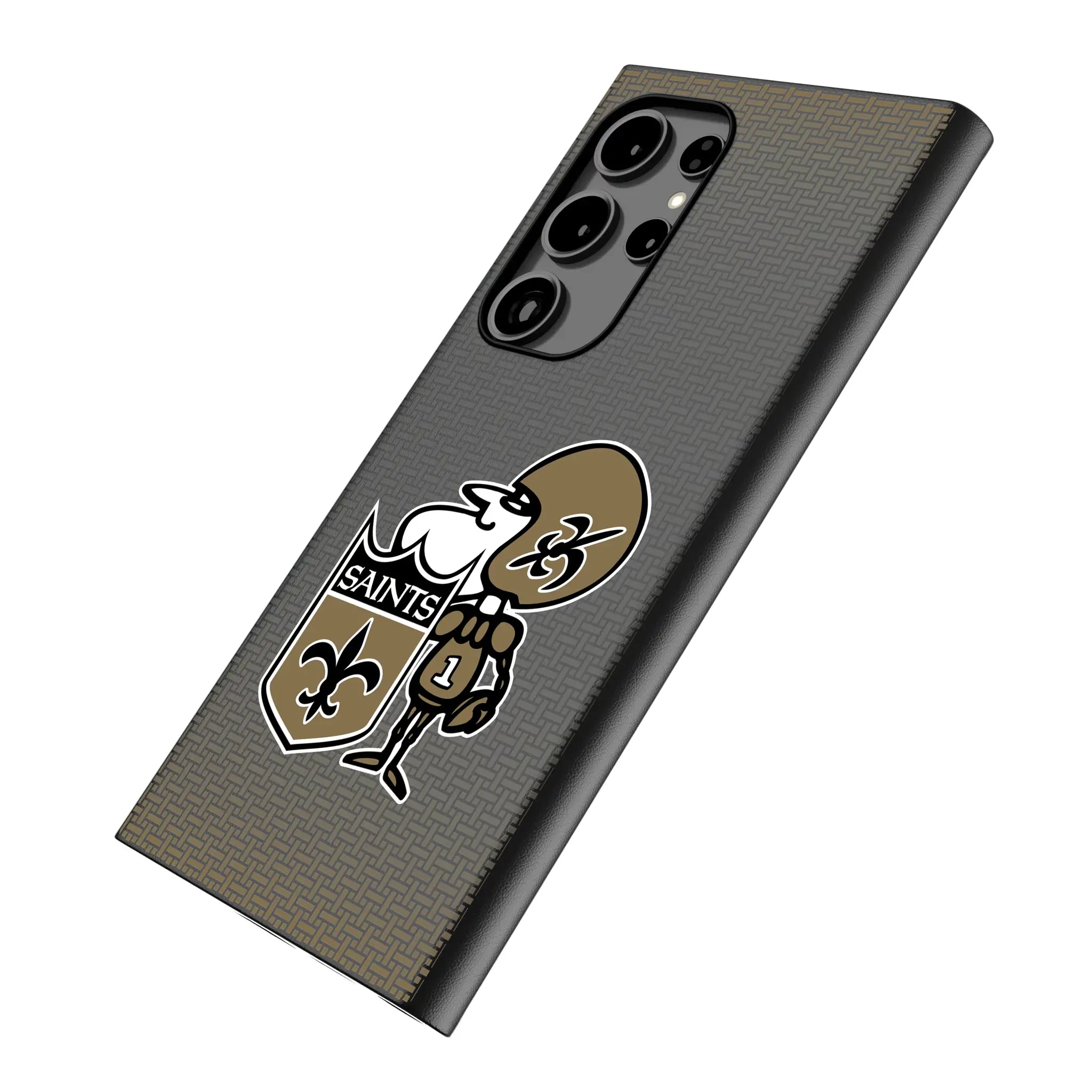 New Orleans Saints Historic Collection Linen Galaxy MagSafe Compatible Phone Case for Samsung Galaxy - Isometric View
