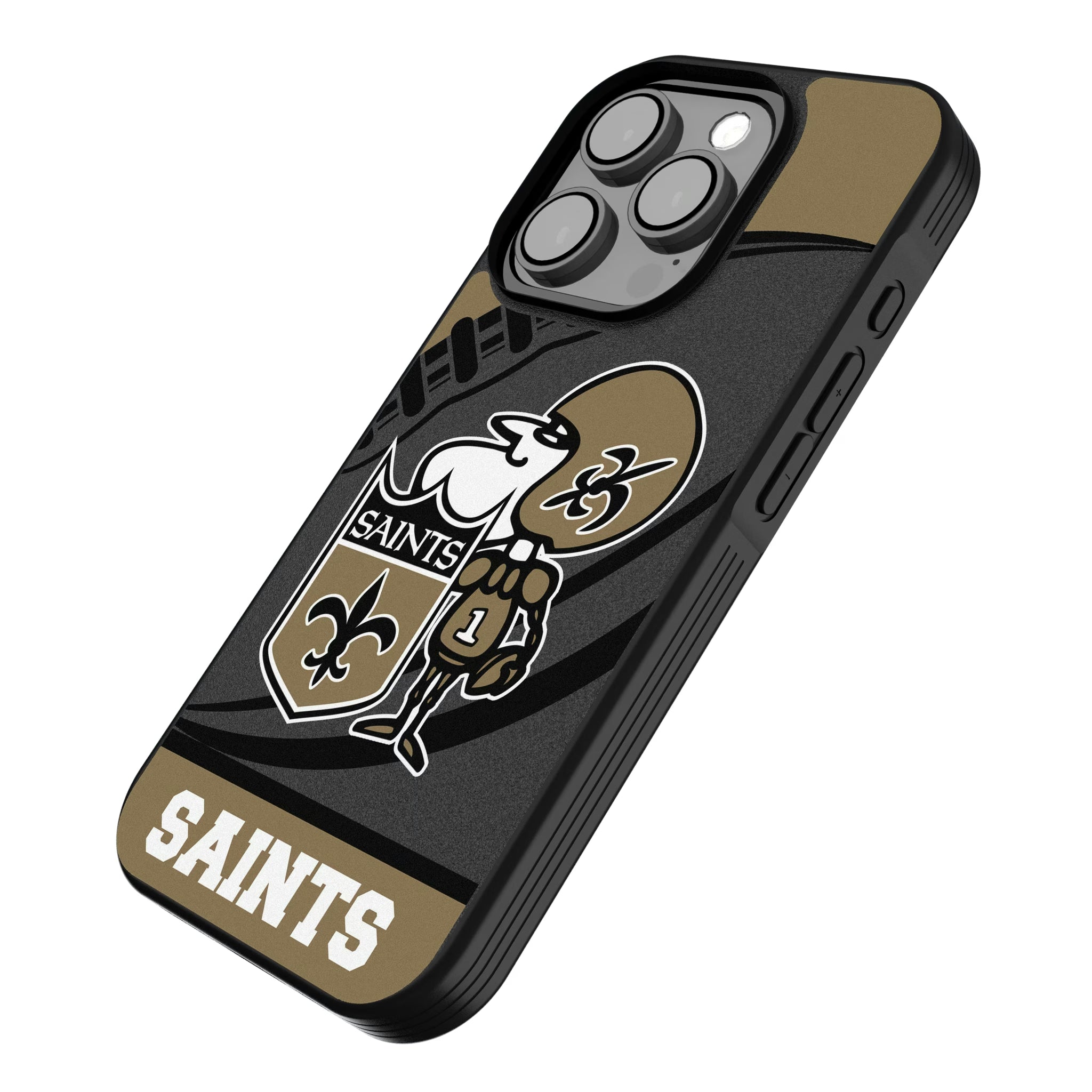New Orleans Saints Historic Collection Passtime iPhone Bump Phone Case for Apple iPhone - Isometric View