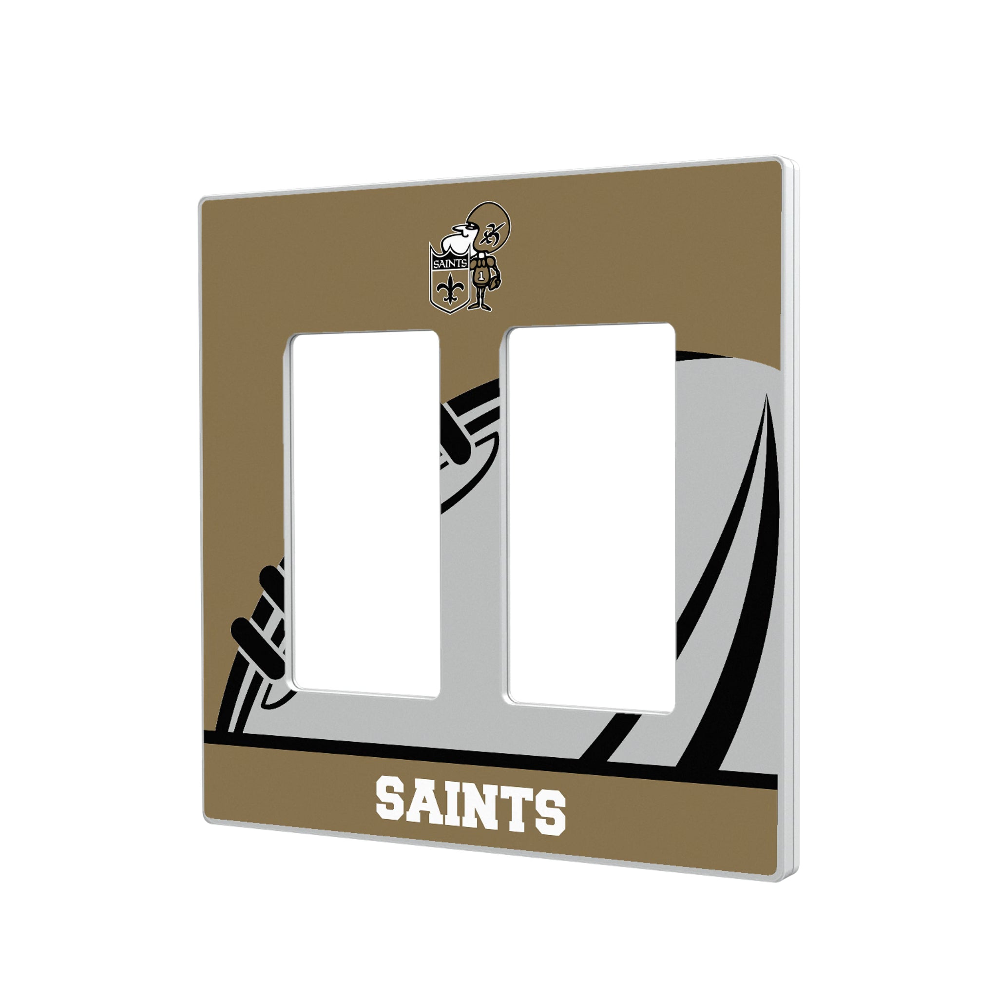 New Orleans Saints Historic Collection Passtime Hidden-Screw Light Switch Plate#Style_Double Rocker