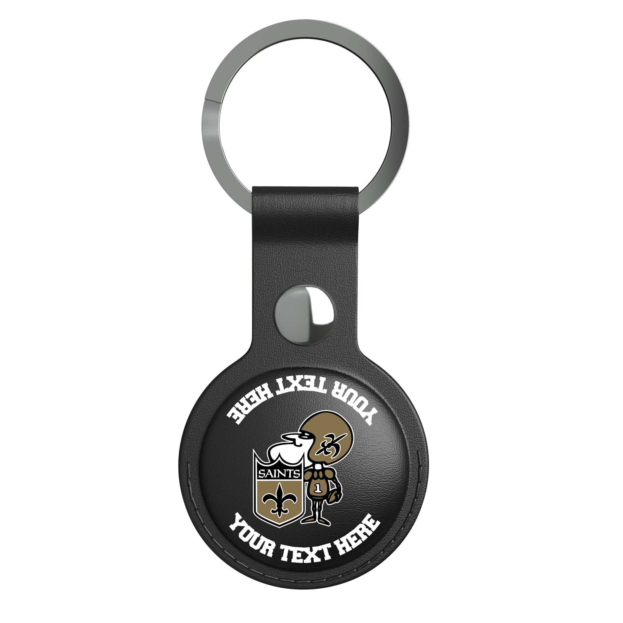 New Orleans Saints Historic Collection Personalized Insignia AirTag Black Airtag Holder