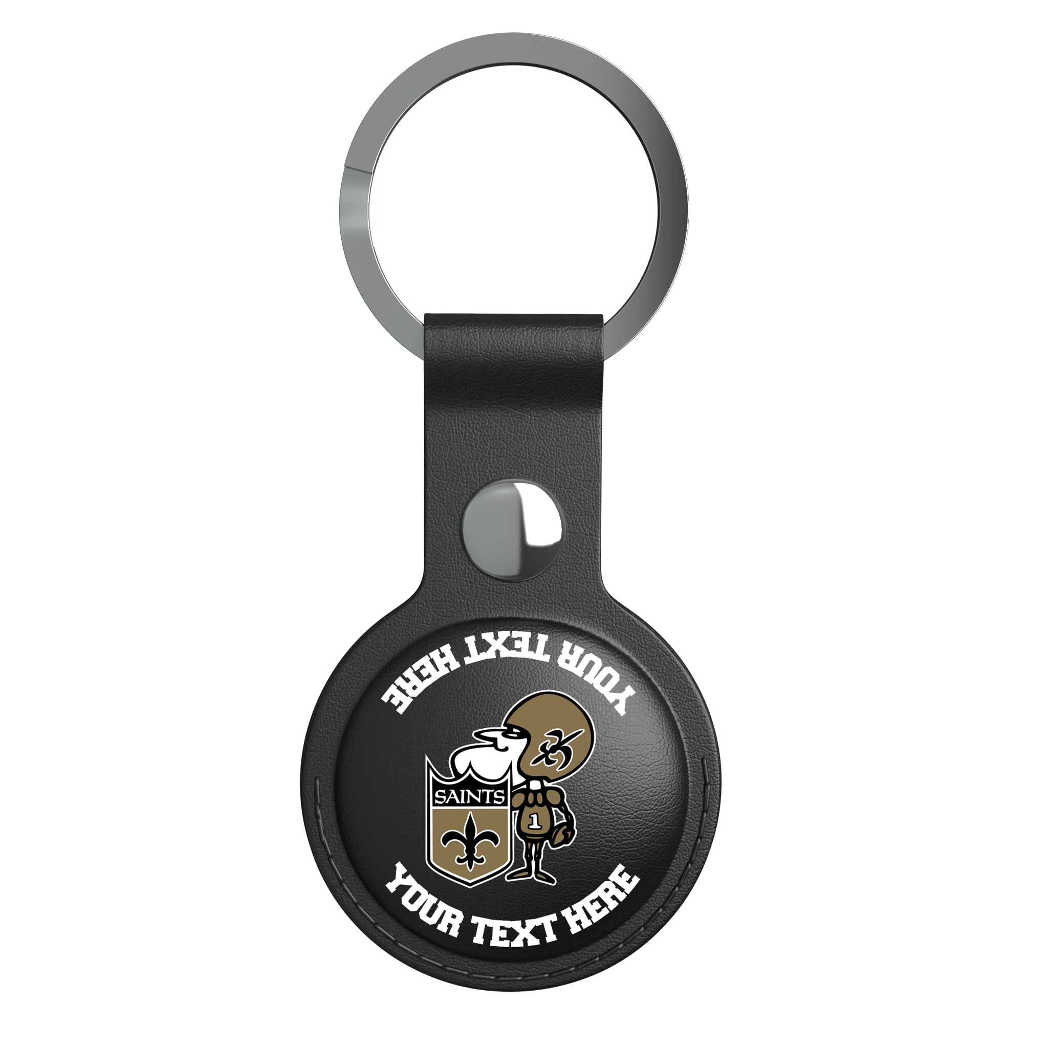 New Orleans Saints Historic Collection Personalized Insignia AirTag Black Airtag Holder