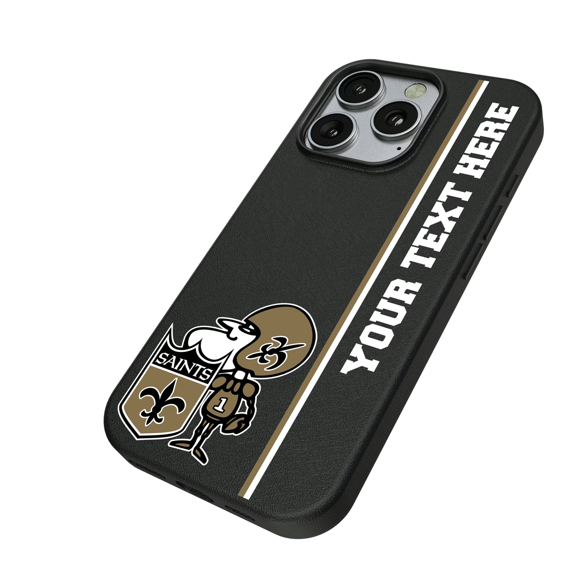 New Orleans Saints Historic Collection Personalized Sidebard iPhone MagSafe Compatible Phone Case for Apple iPhone - Isometric View