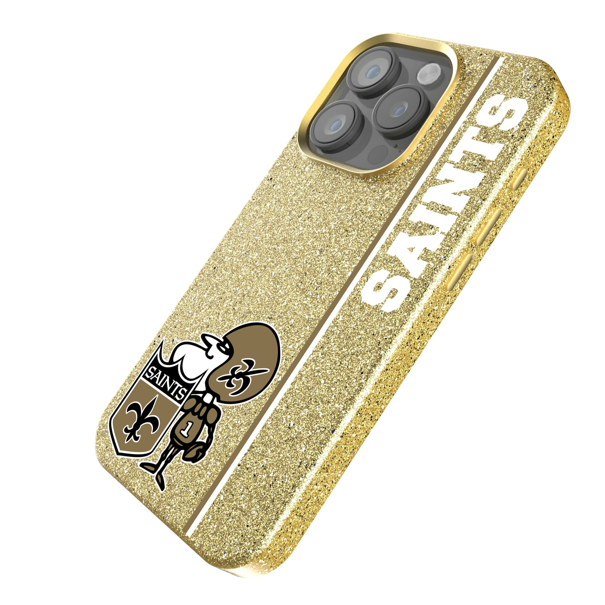 New Orleans Saints Historic Collection Sidebar iPhone Bling Phone Case for Apple iPhone - Isometric View