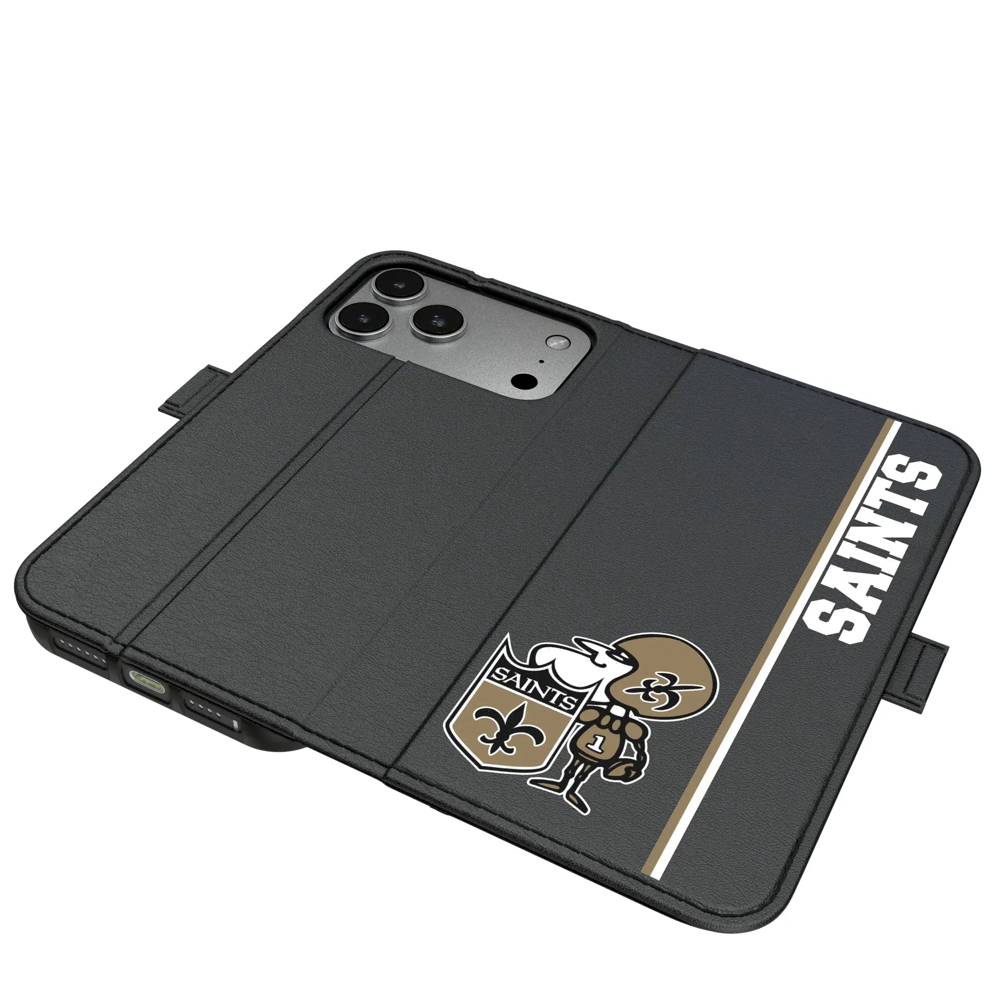 New Orleans Saints Historic Collection Sidebar iPhone Folio Phone Case for Apple iPhone#Device_iPhone 17 Pro Max