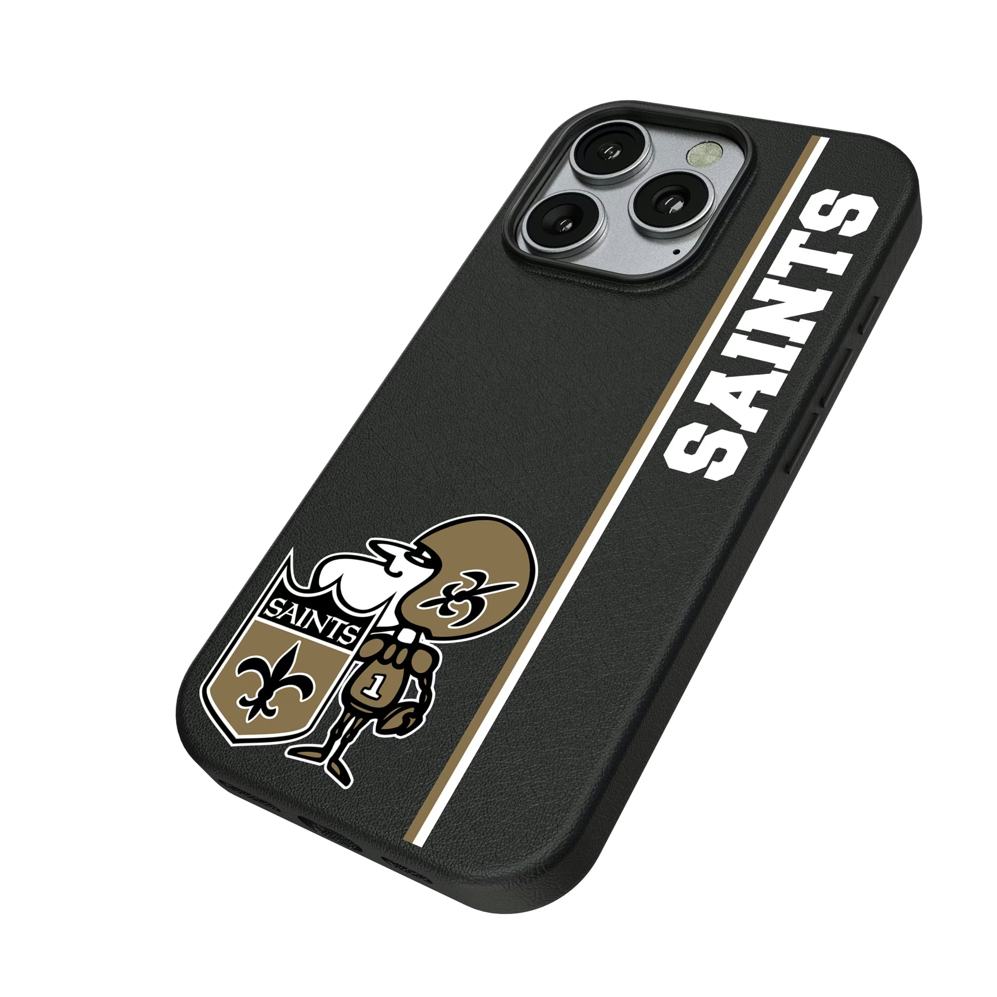 New Orleans Saints Historic Collection Sidebar iPhone MagSafe Compatible Phone Case for Apple iPhone - Isometric View