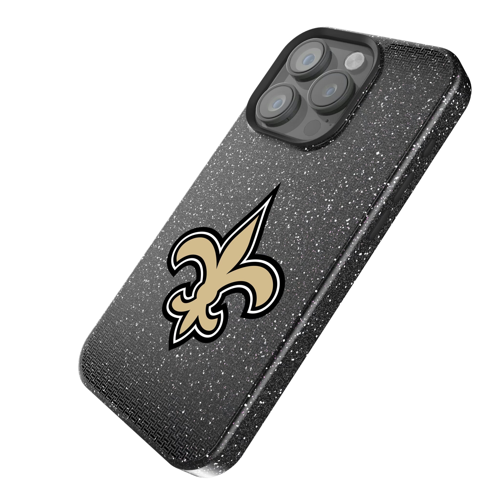 New Orleans Saints Linen iPhone Bling Phone Case for Apple iPhone - Isometric View