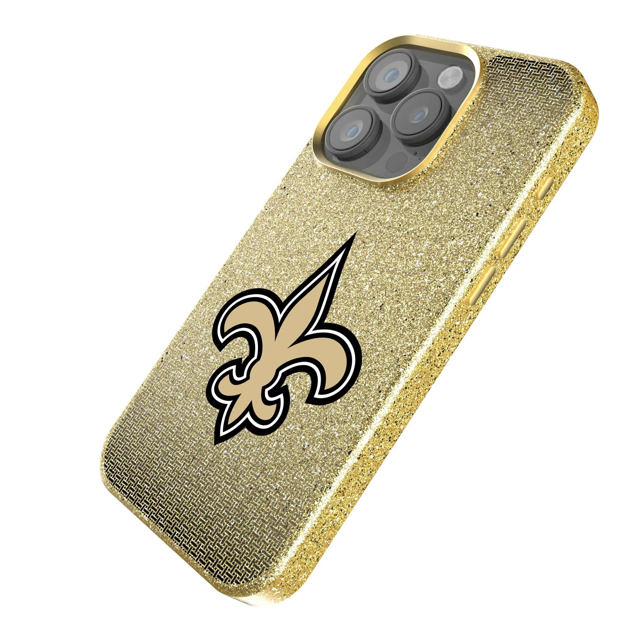 New Orleans Saints Linen iPhone Bling Phone Case for Apple iPhone - Isometric View