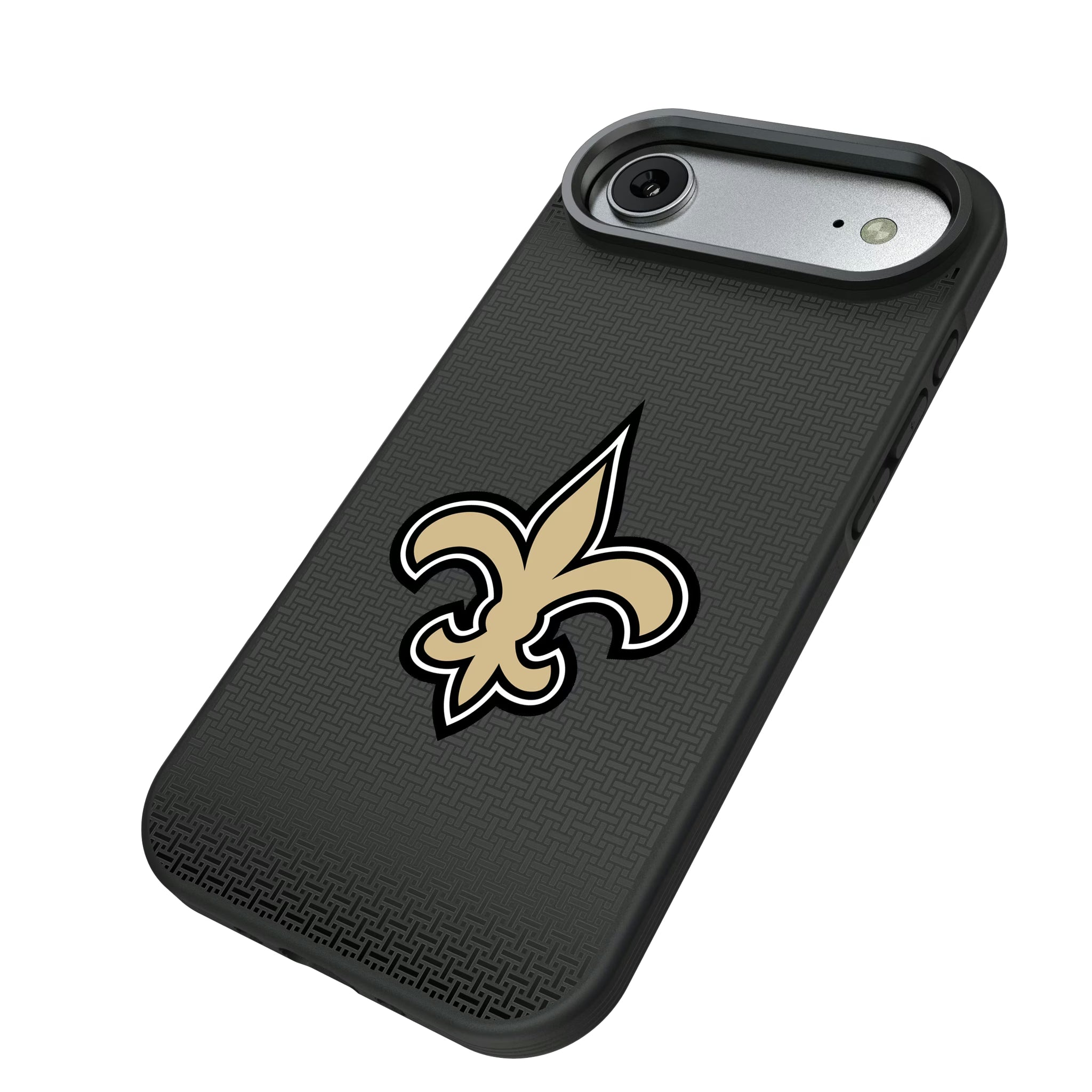 New Orleans Saints Linen iPhone Bump Phone Case for Apple iPhone - Isometric View#Device_iPhone Air