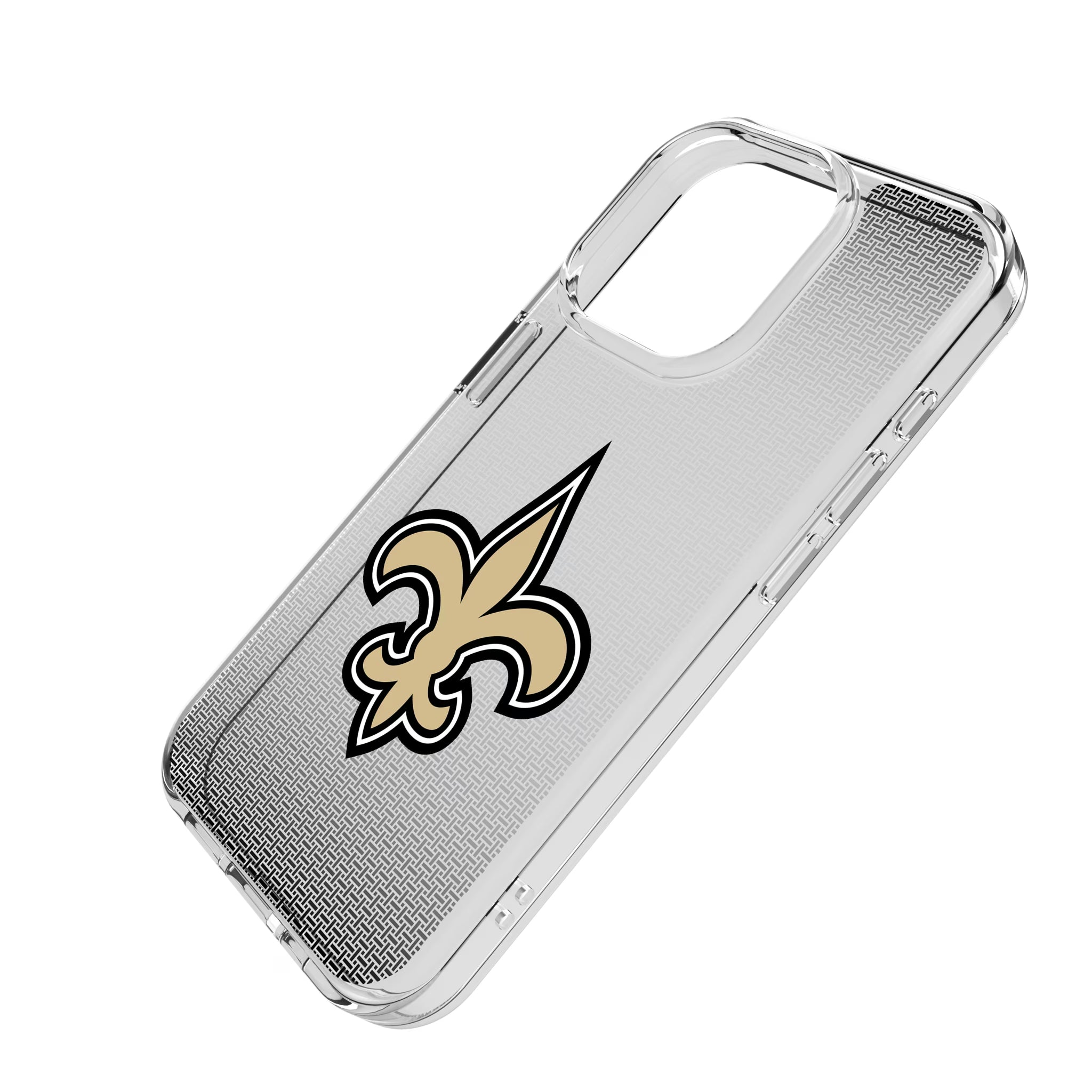 New Orleans Saints Linen iPhone Clear Phone Case for Apple iPhone - Isometric View