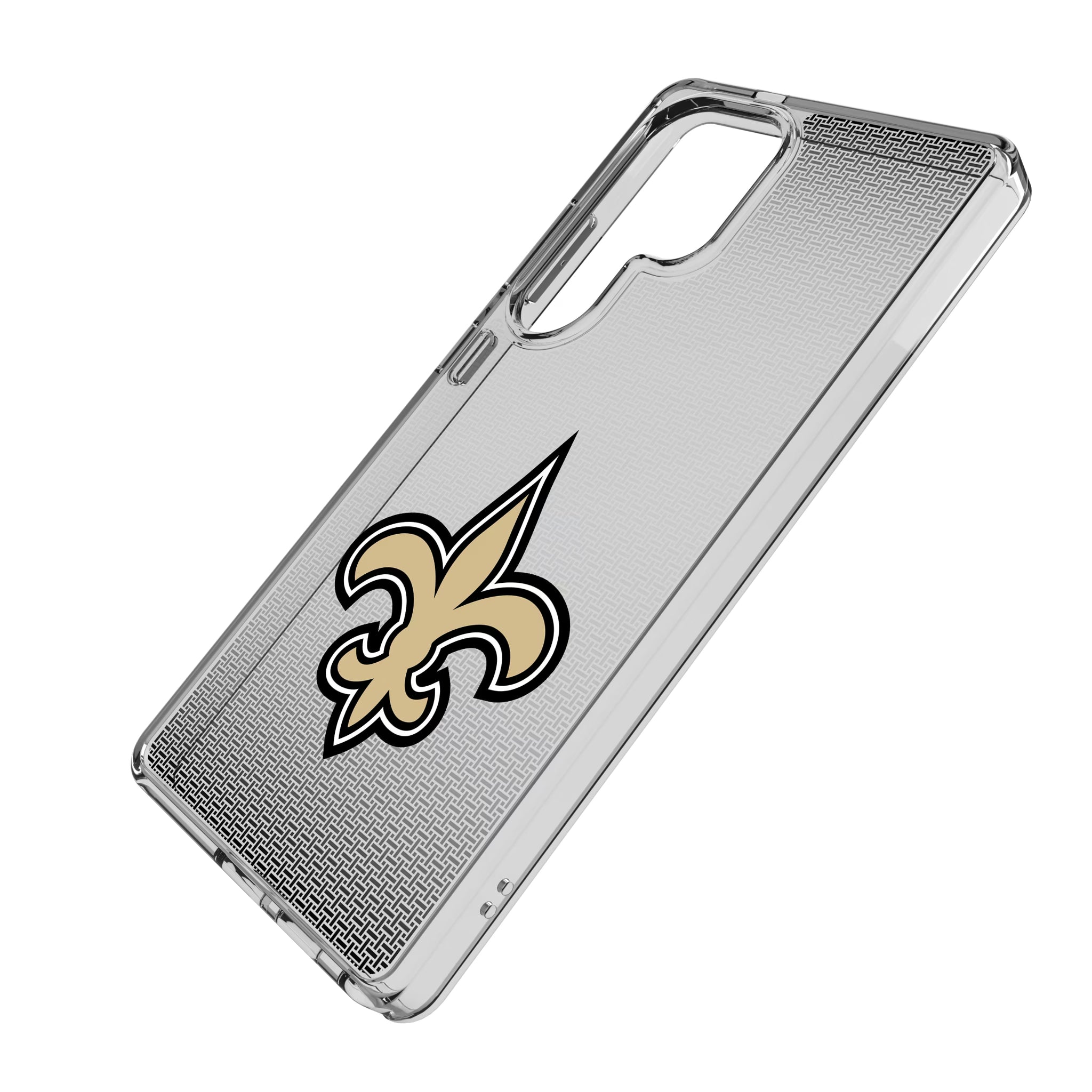 New Orleans Saints Linen Galaxy Clear Phone Case for Samsung Galaxy - Isometric View