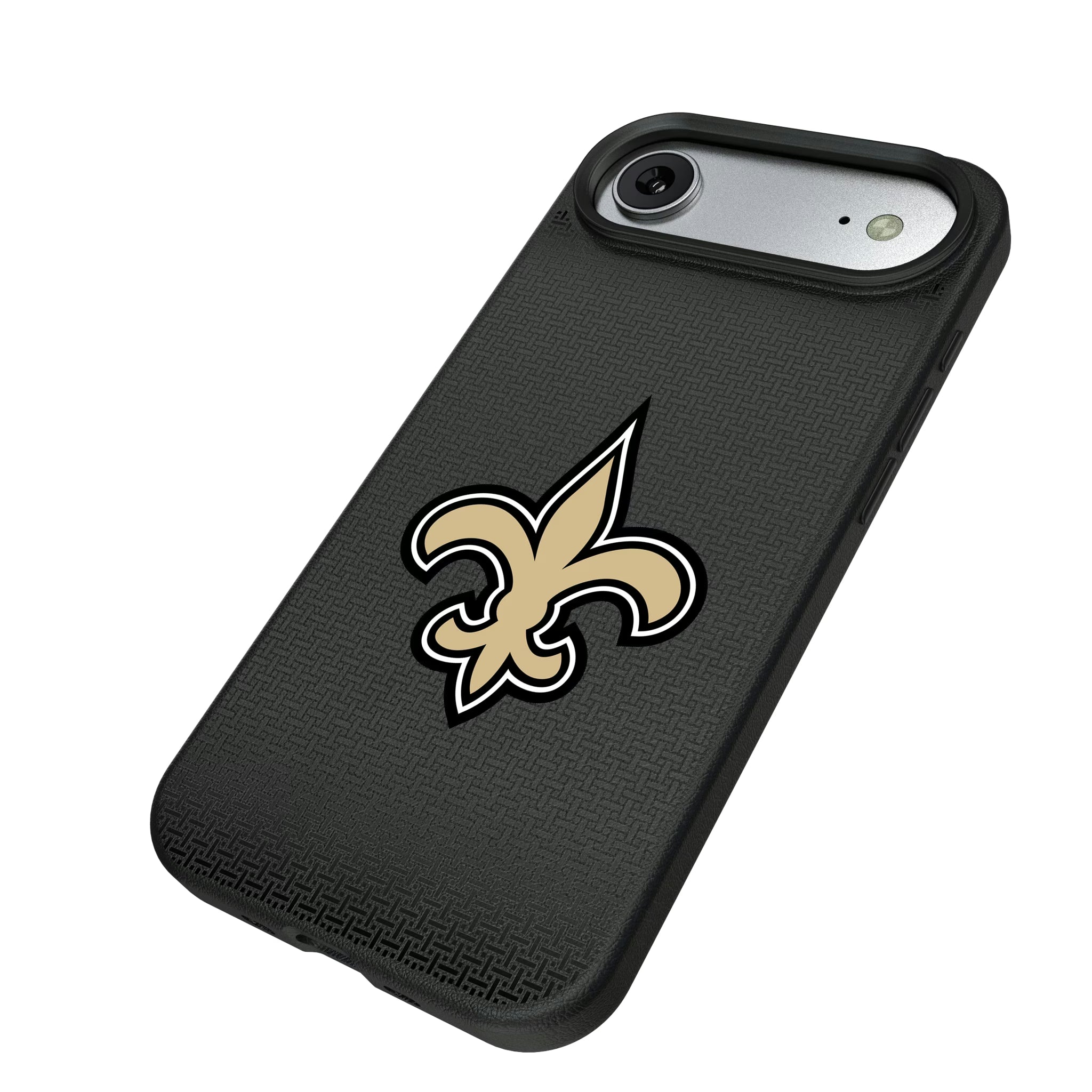New Orleans Saints Linen iPhone MagSafe Compatible Phone Case for Apple iPhone - Isometric View#Device_iPhone Air