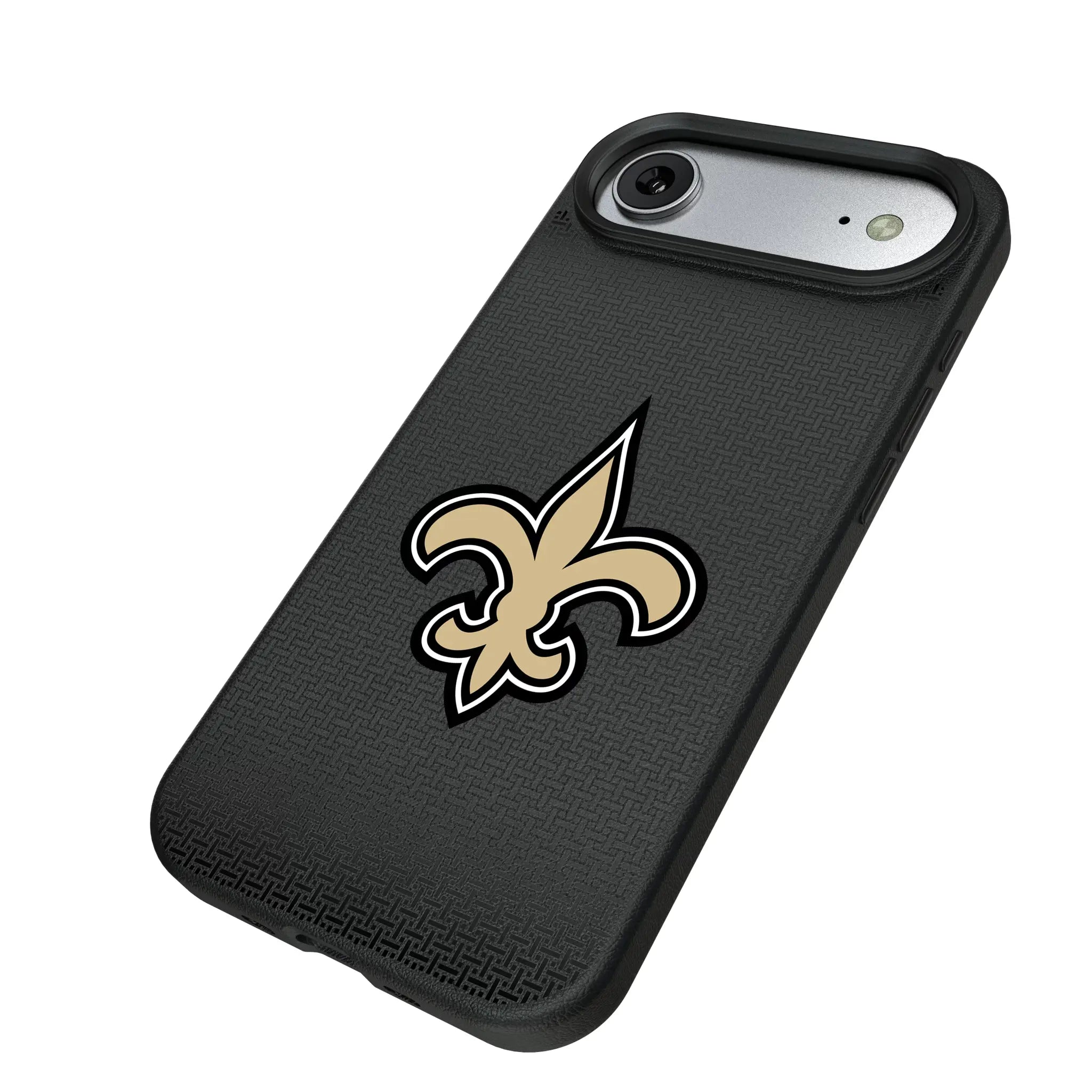 New Orleans Saints Linen iPhone MagSafe Compatible Phone Case for Apple iPhone - Isometric View#Device_iPhone Air