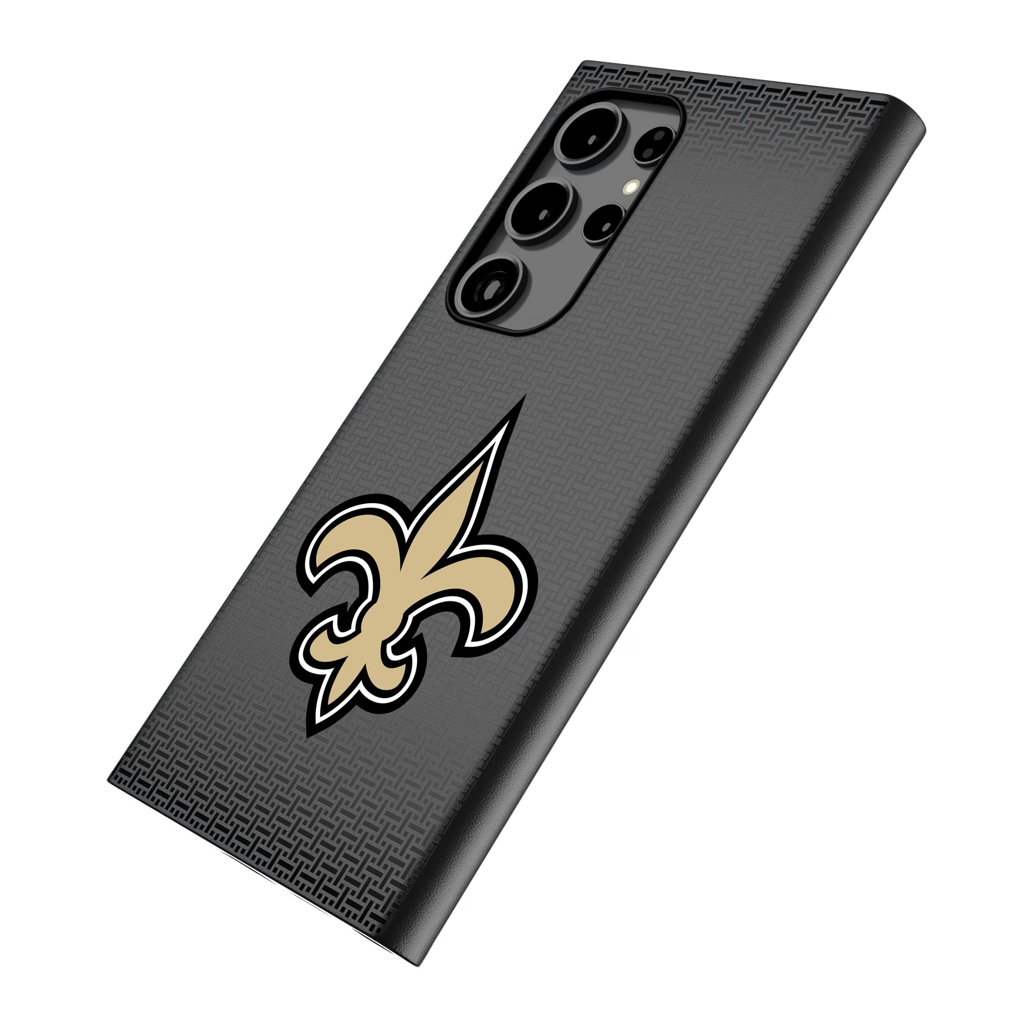 New Orleans Saints Linen Galaxy MagSafe Compatible Phone Case for Samsung Galaxy - Isometric View
