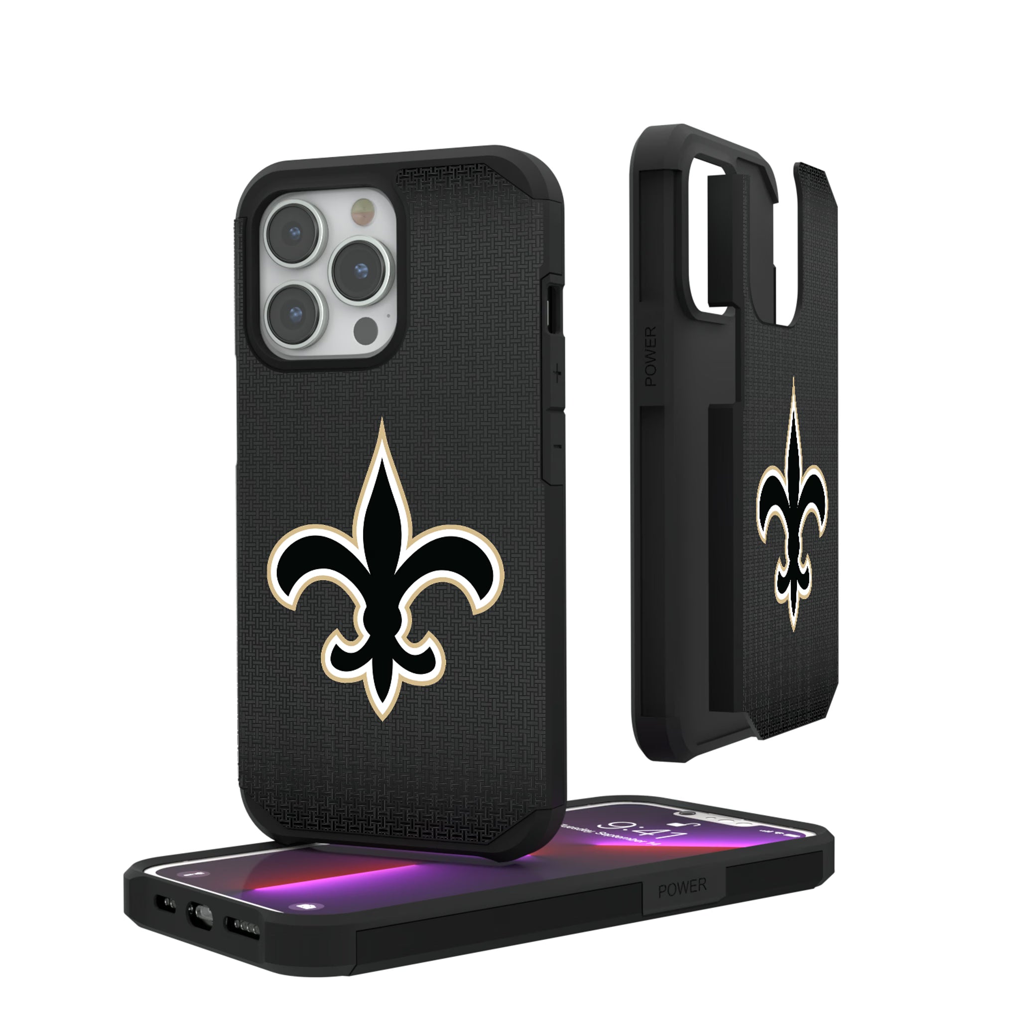 New Orleans Saints Linen iPhone Rugged Phone Case for Apple iPhone#Device_iPhone 13 Pro