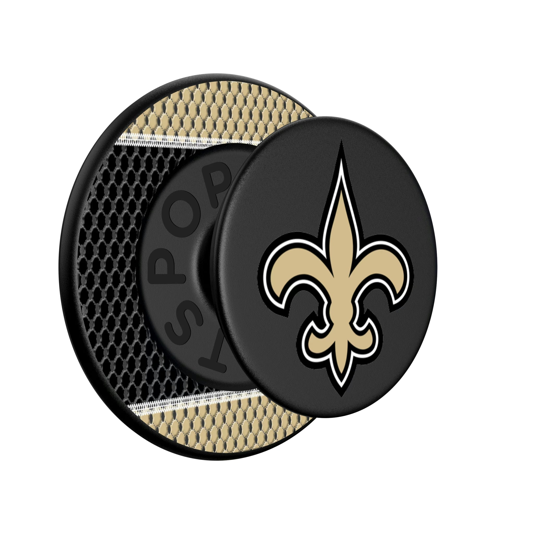 New Orleans Saints Mesh Popsockets Round Magnetic - Isometric View