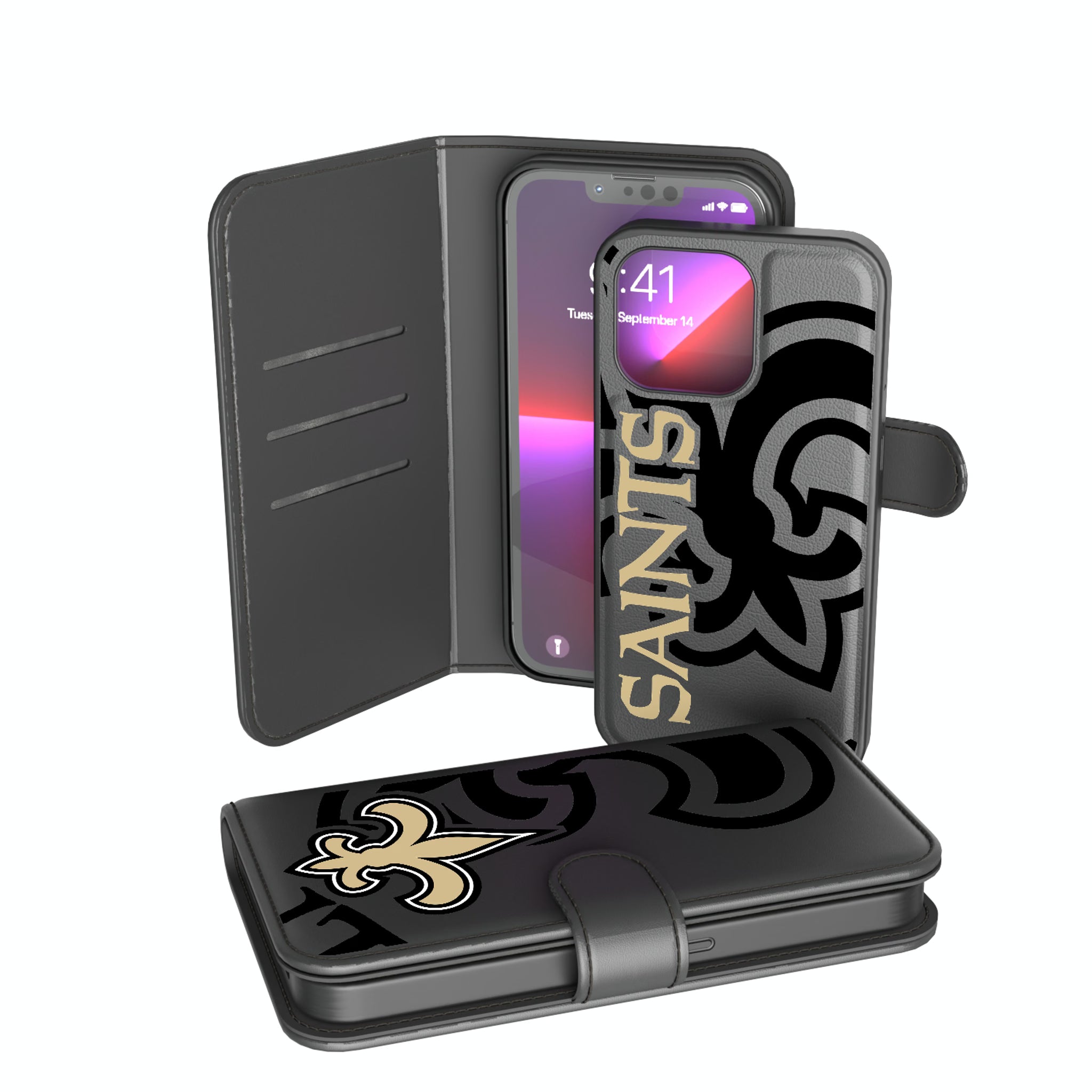 New Orleans Saints Monocolor Tilt iPhone Wallet Phone Case for Apple iPhone