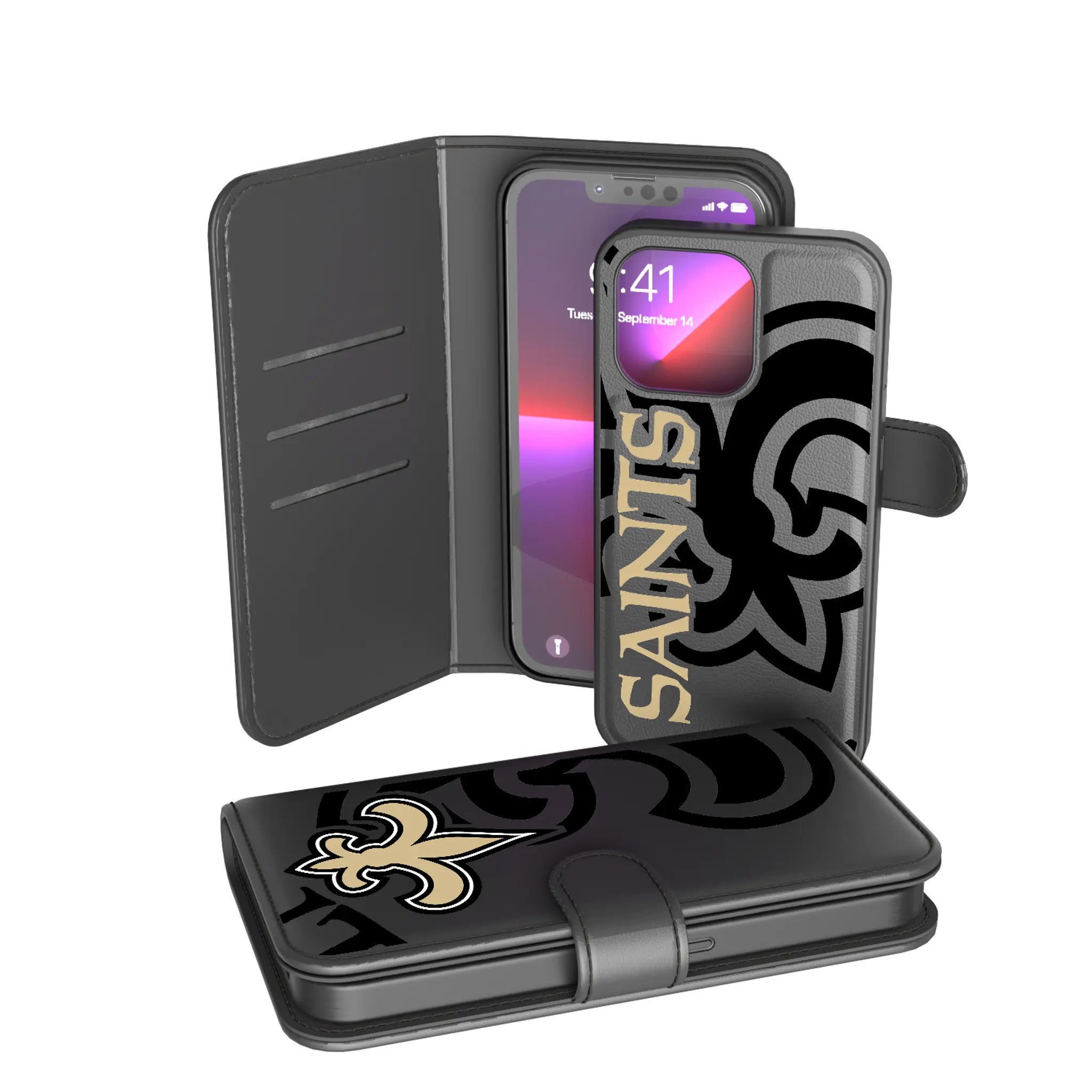 New Orleans Saints Monocolor Tilt iPhone Wallet Phone Case for Apple iPhone