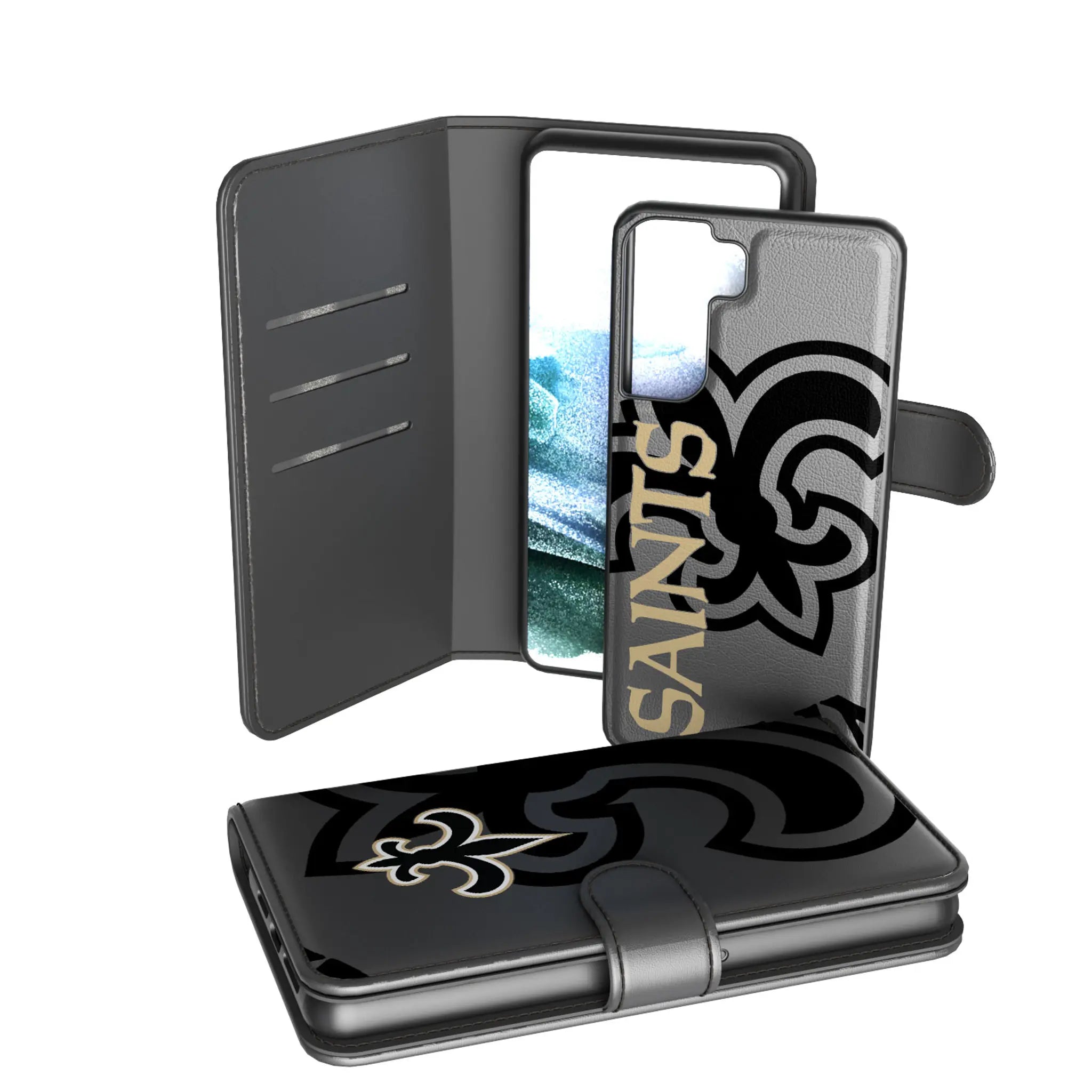 New Orleans Saints Monocolor Tilt Galaxy Wallet Phone Case for Samsung Galaxy