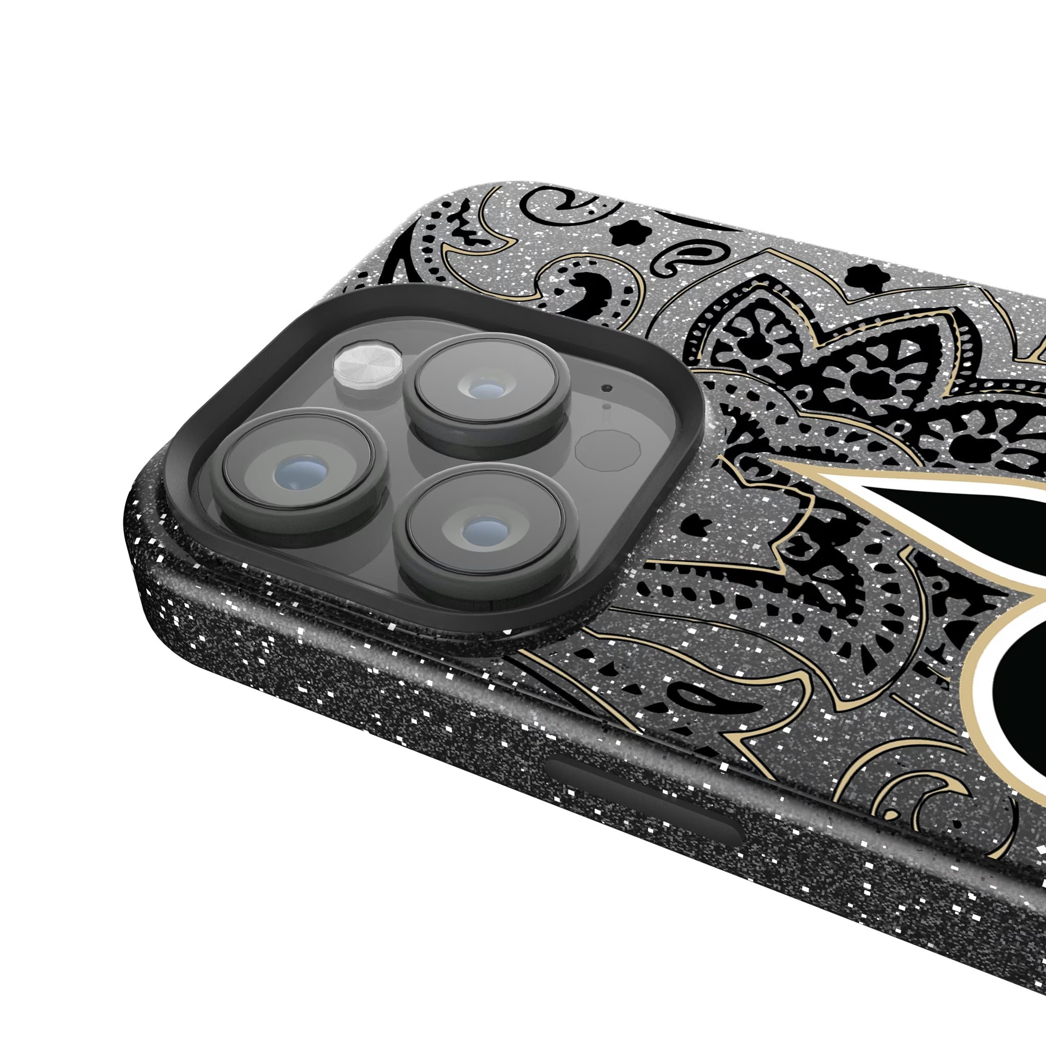 New Orleans Saints Paisley iPhone Bling Phone Case for Apple iPhone - Detail