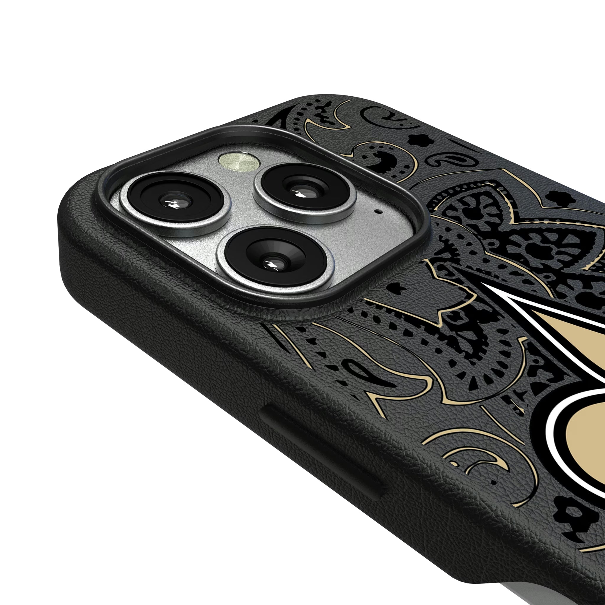 New Orleans Saints Paisley iPhone MagSafe Compatible Phone Case for Apple iPhone - Detail