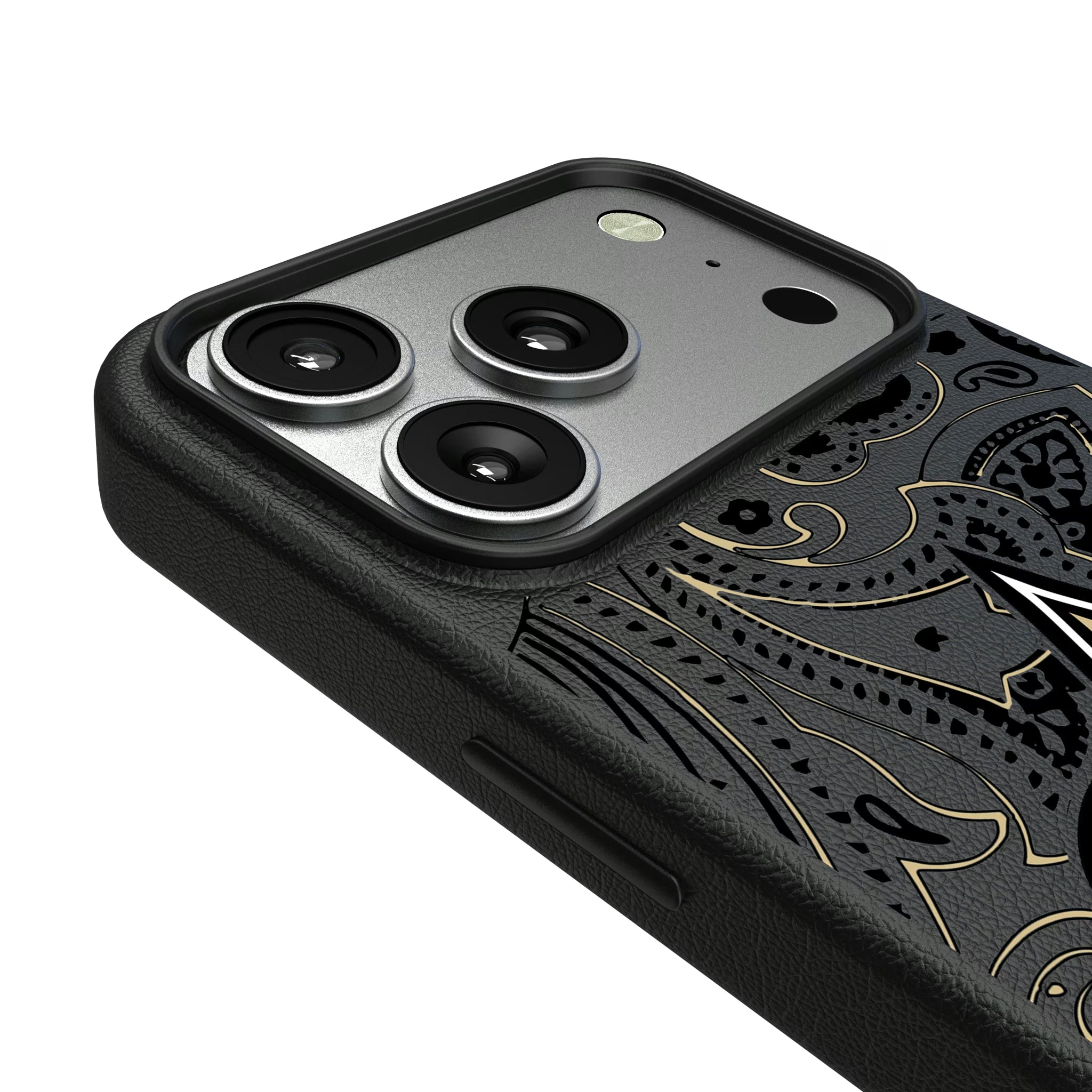 New Orleans Saints Paisley iPhone MagSafe Compatible Phone Case for Apple iPhone - Detail#Device_iPhone 17 Pro