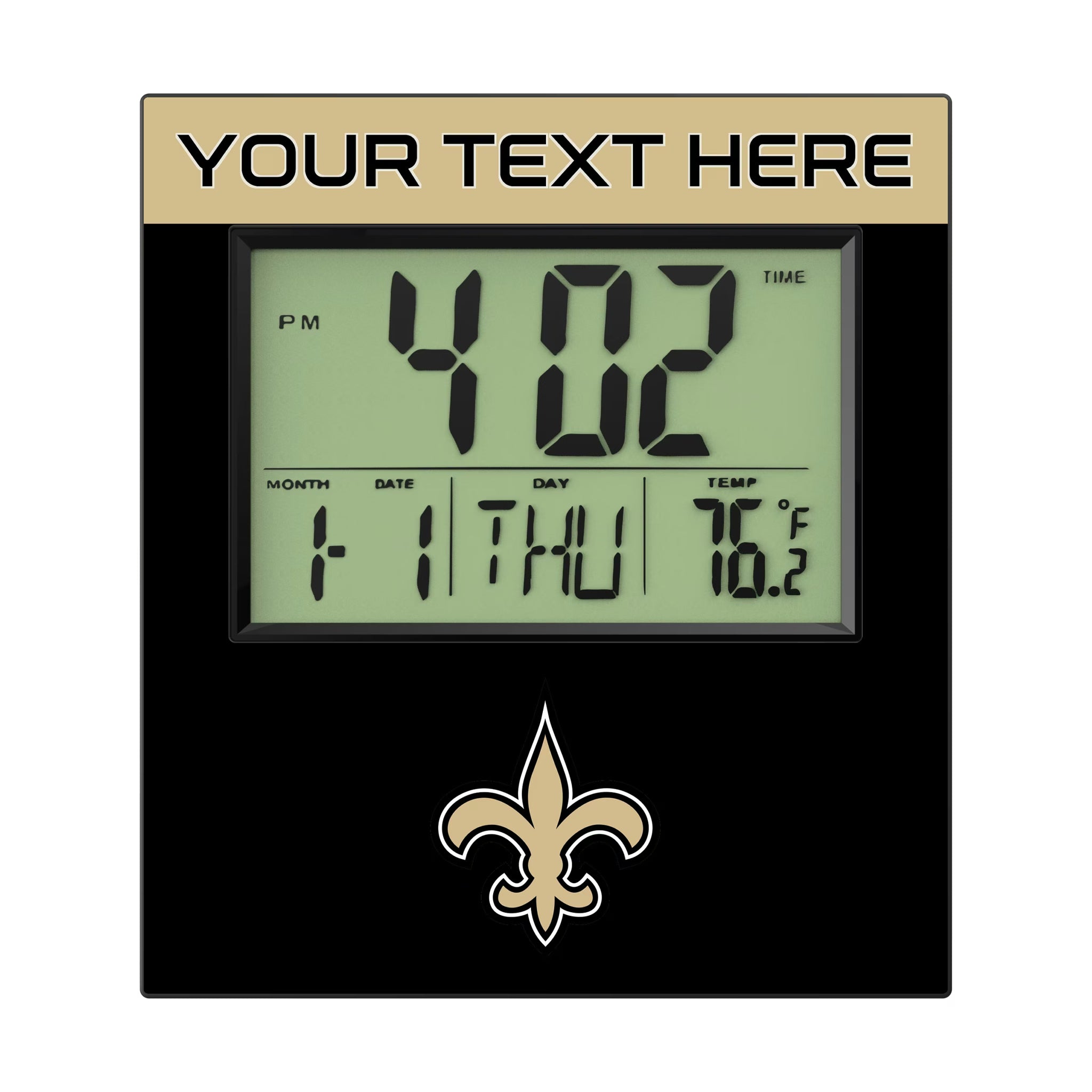 New Orleans Saints Personalized Color Block Wall Clock