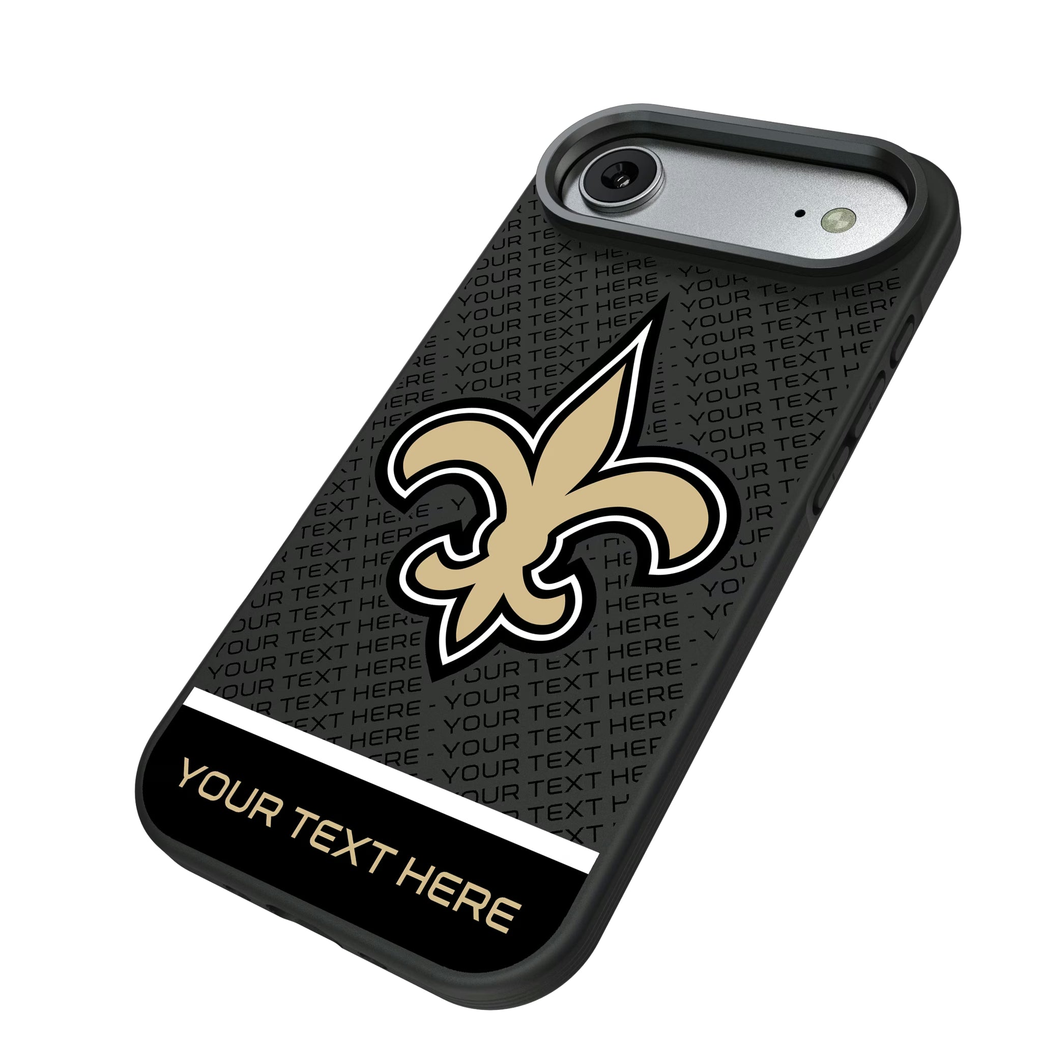 New Orleans Saints Personalized EndZone Plus iPhone Bump Phone Case for Apple iPhone - Isometric View#Device_iPhone Air