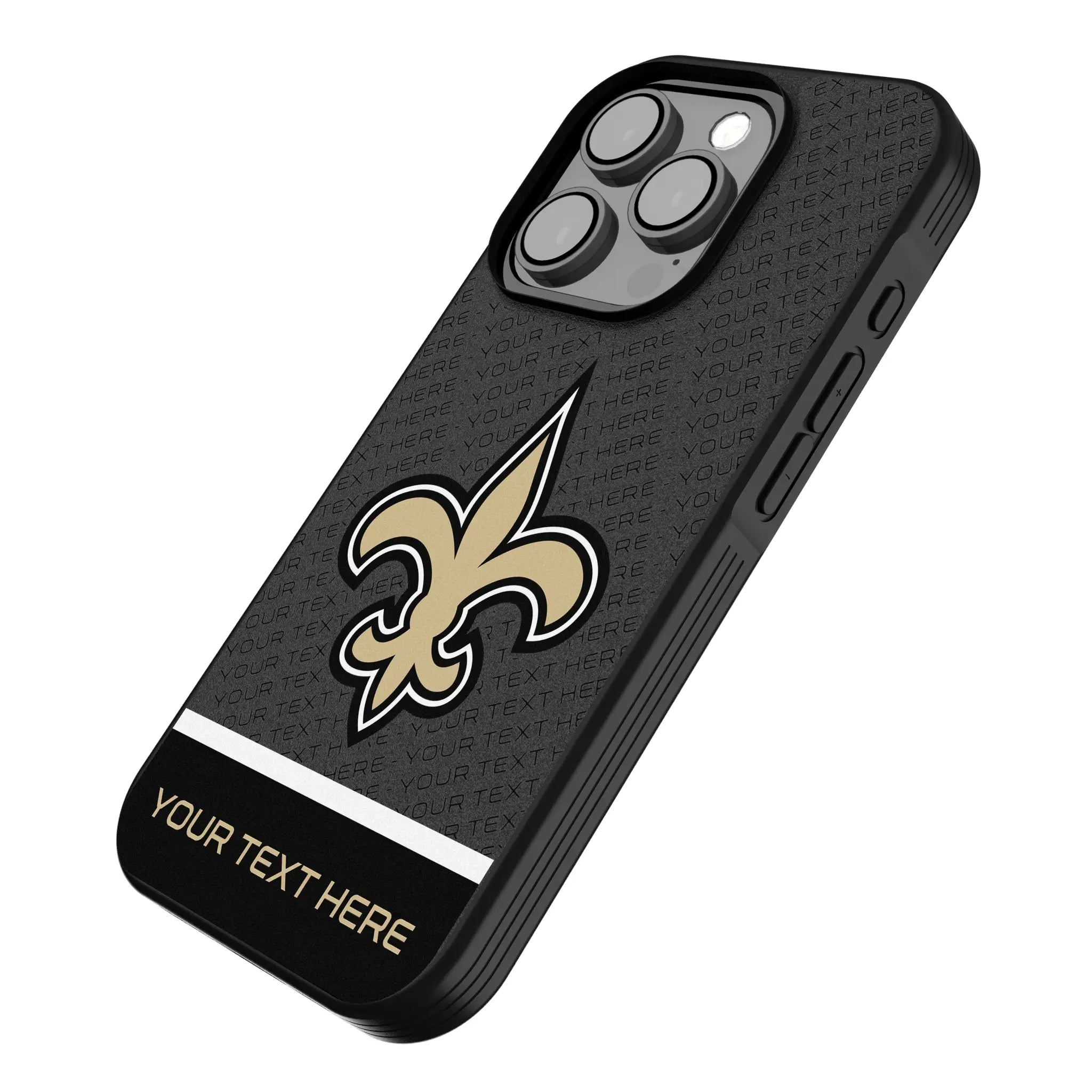 New Orleans Saints Personalized EndZone Plus iPhone Bump Phone Case for Apple iPhone - Isometric View