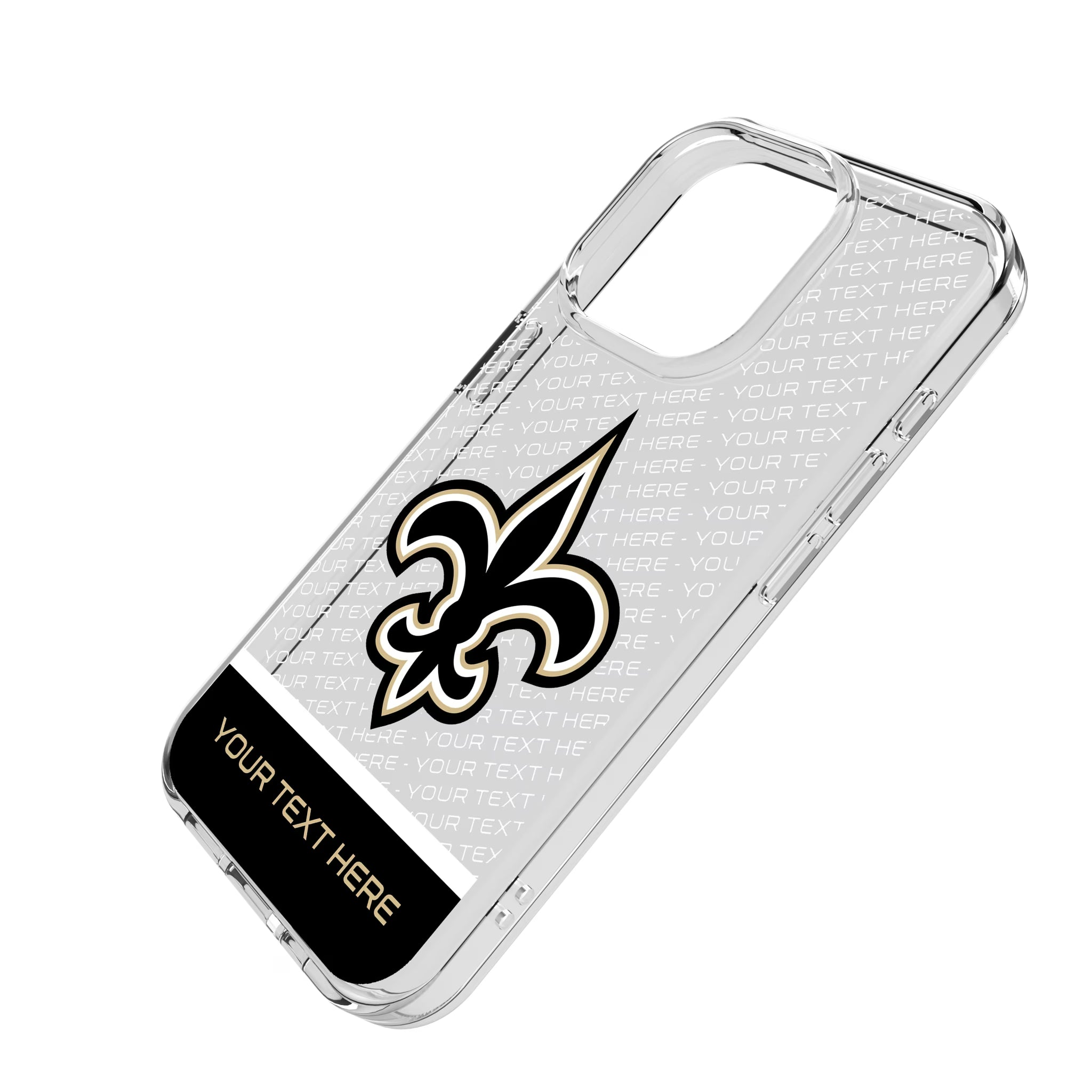 New Orleans Saints Personalized EndZone Plus iPhone Clear Phone Case for Apple iPhone - Isometric View