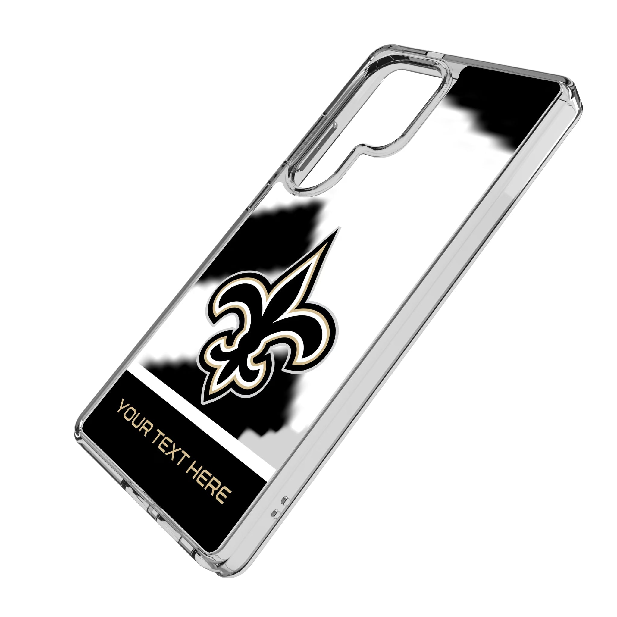 New Orleans Saints Personalized EndZone Plus Galaxy Clear Phone Case for Samsung Galaxy - Isometric View