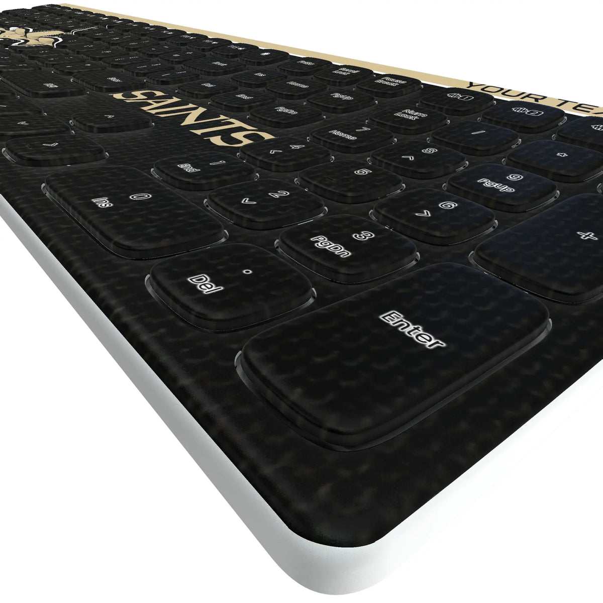 New Orleans Saints Personalized Endzone Solid KKB605 Curved Wireless Keyboard - Detail