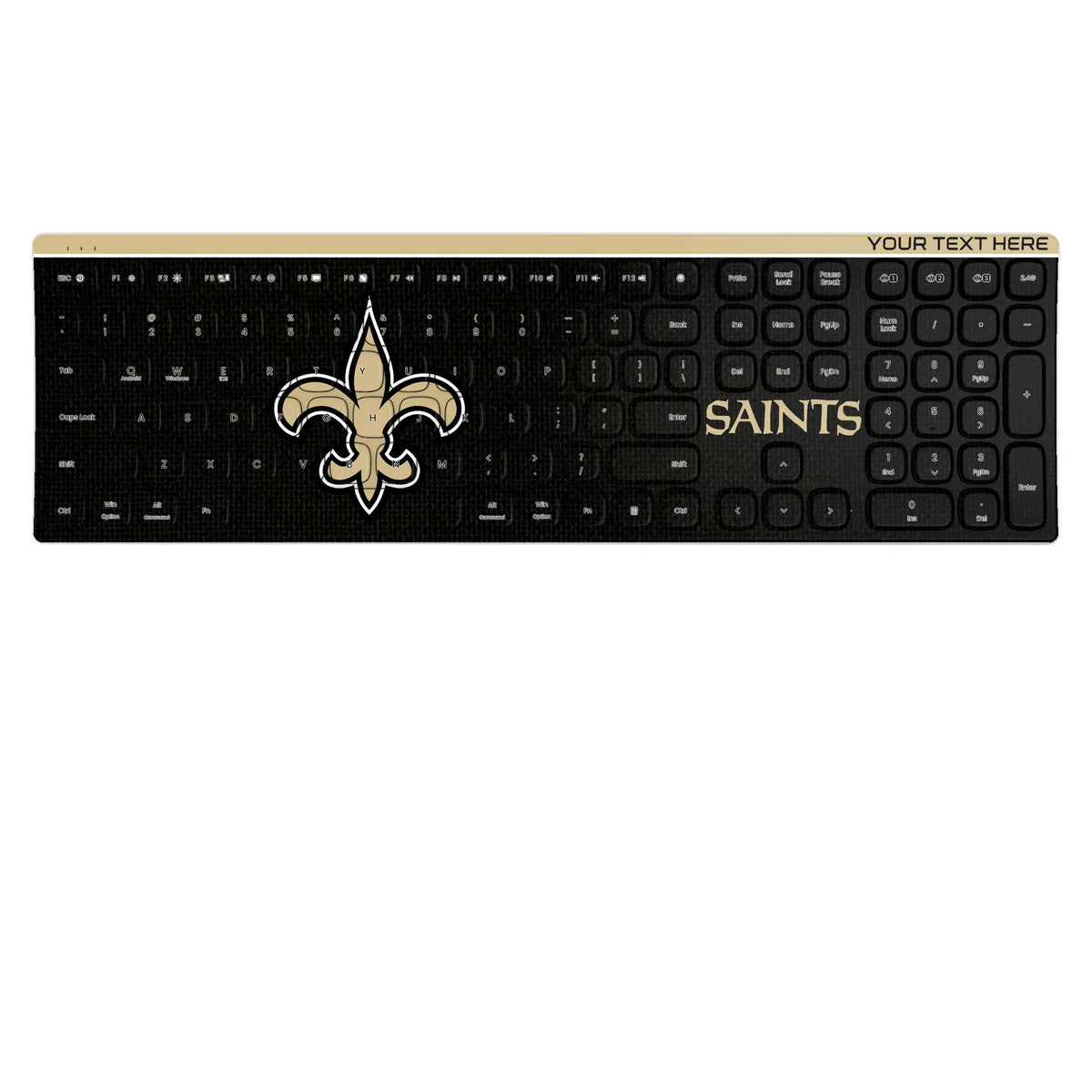 New Orleans Saints Personalized Endzone Solid KKB605 Curved Wireless Keyboard