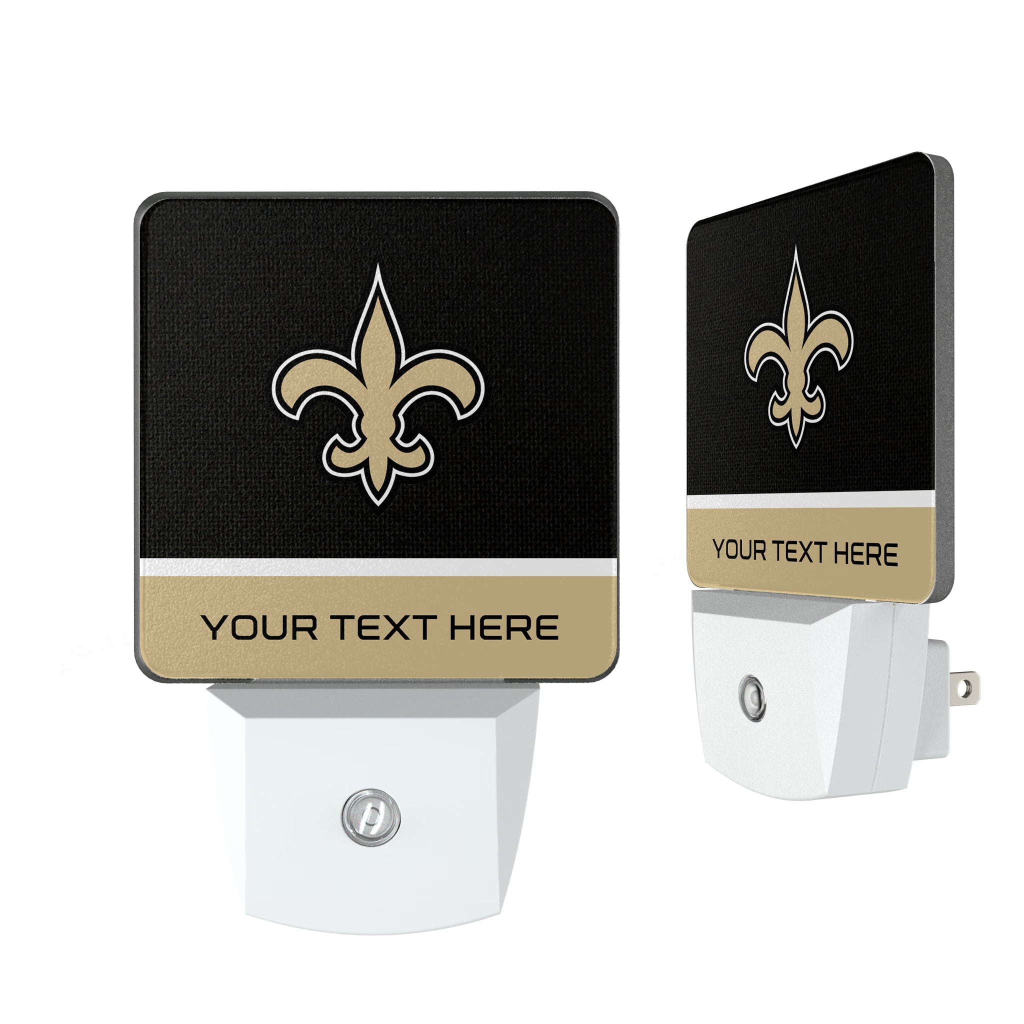 New Orleans Saints Personalized Endzone Solid Night Light 2-Pack