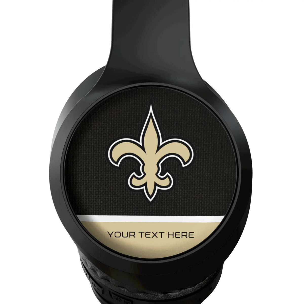 New Orleans Saints Personalized Endzone Solid Wireless Over-Ear Headphones With Case - Detail