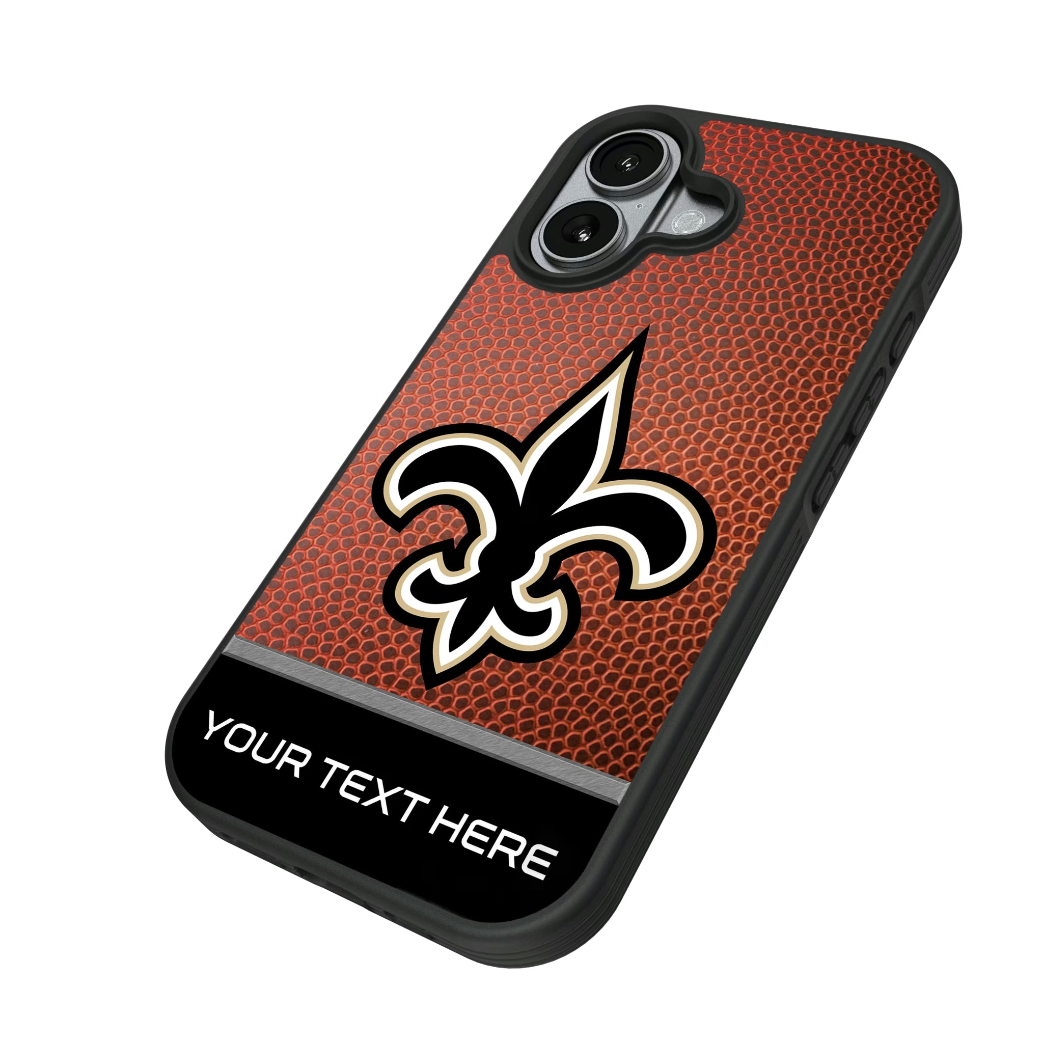 New Orleans Saints Personalized Football iPhone Bump Phone Case for Apple iPhone - Isometric View#Device_iPhone 17