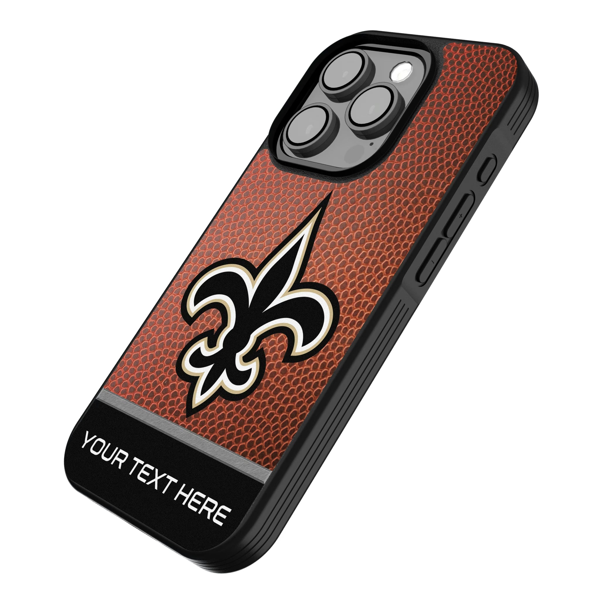 New Orleans Saints Personalized Football iPhone Bump Phone Case for Apple iPhone - Isometric View