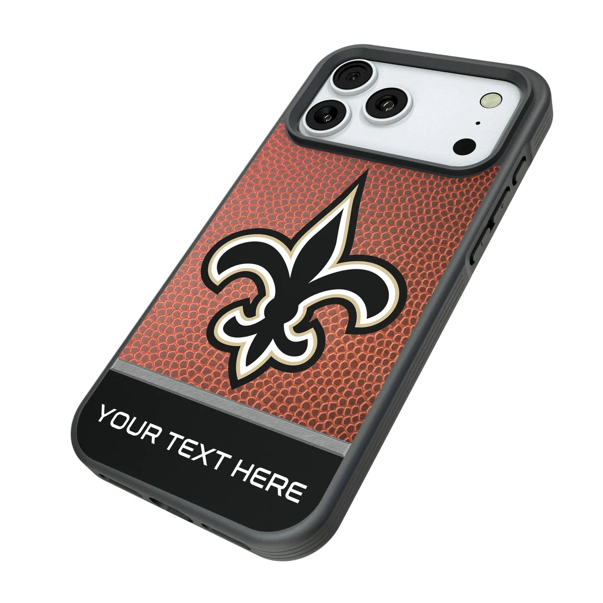 New Orleans Saints Personalized Football iPhone Bump Phone Case for Apple iPhone - Isometric View#Device_iPhone 18 Pro Max