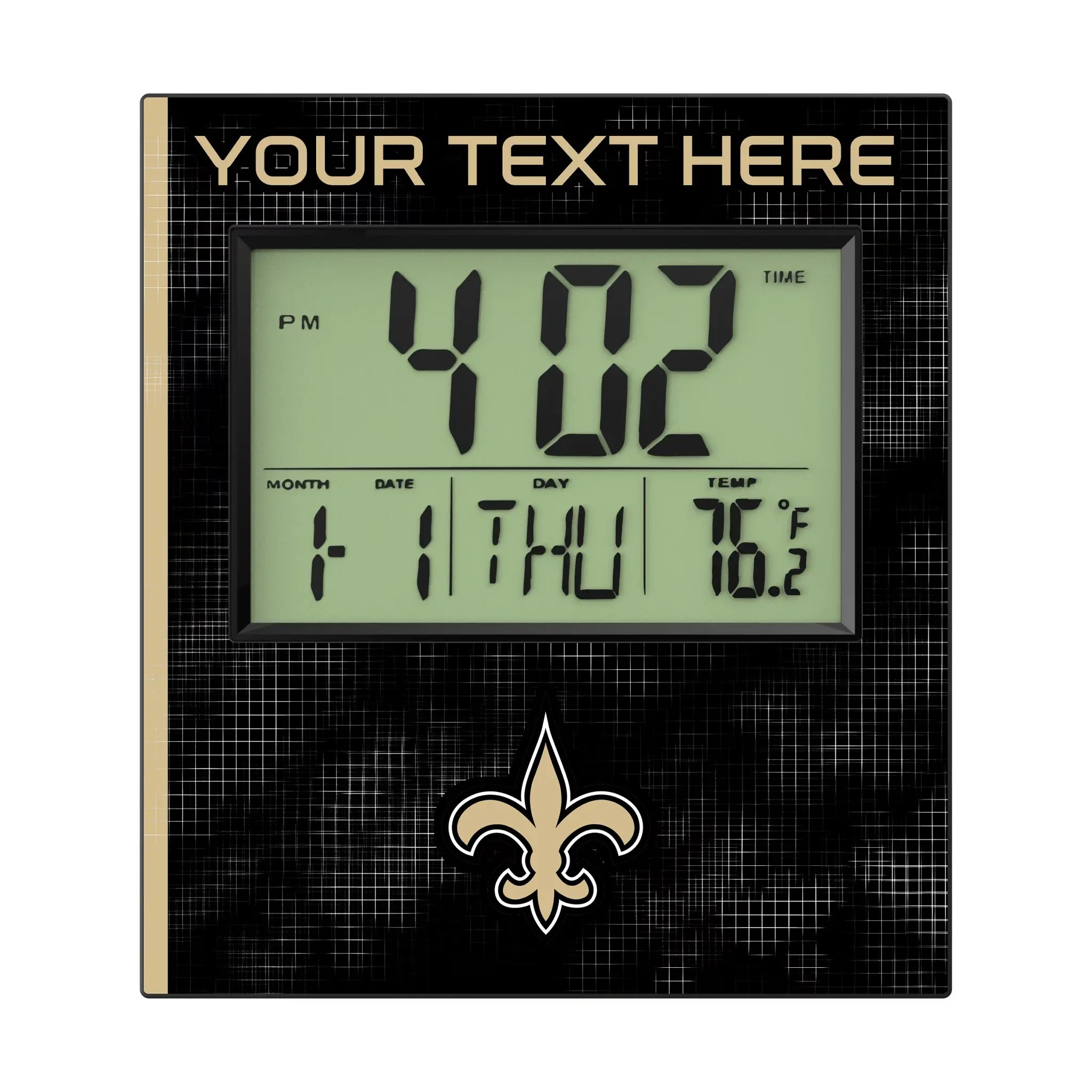 New Orleans Saints Personalized Hatch Wall Clock