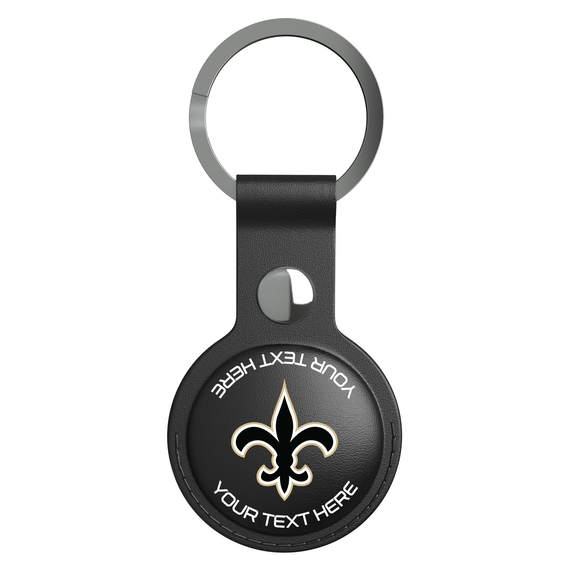 New Orleans Saints Personalized Insignia AirTag Black Airtag Holder