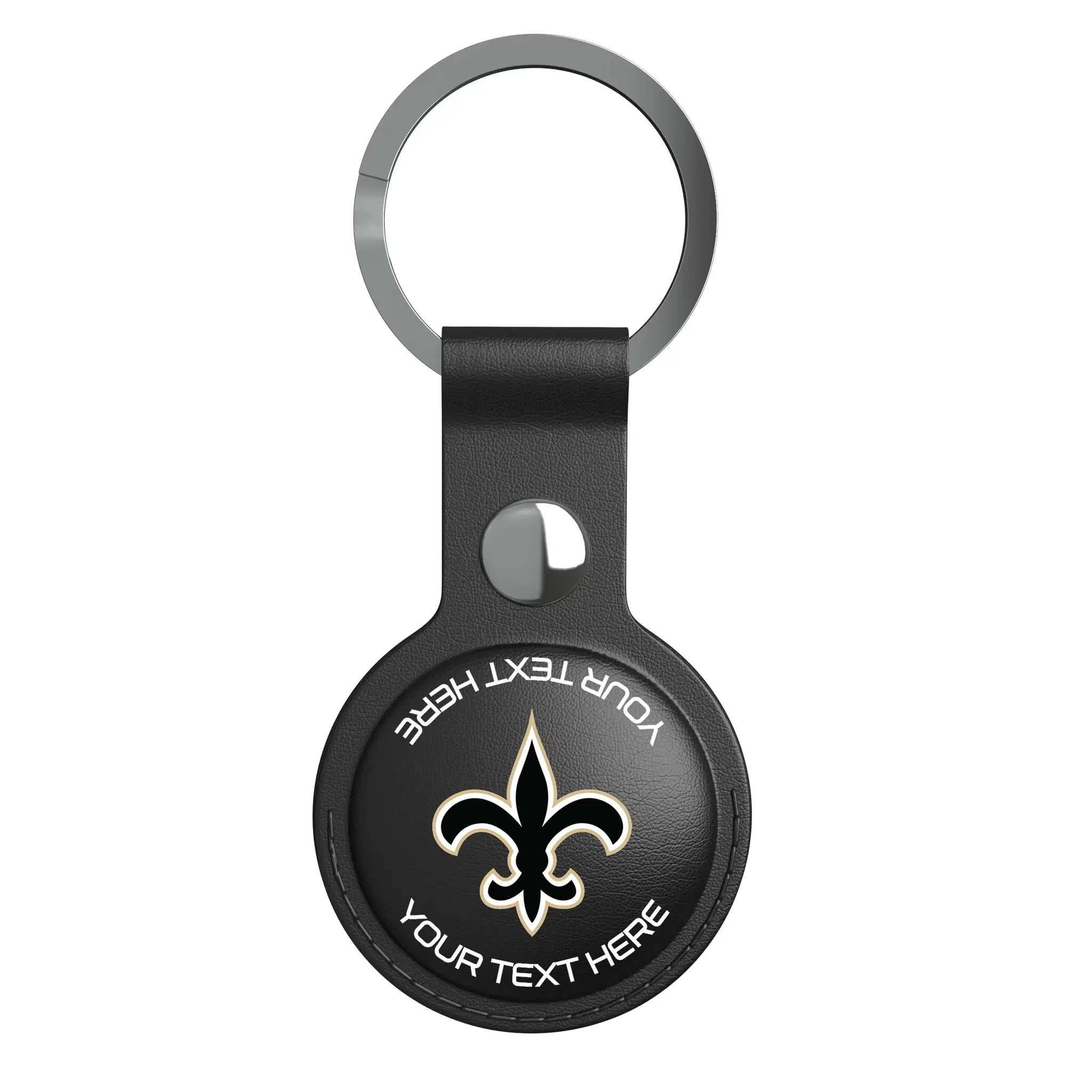 New Orleans Saints Personalized Insignia AirTag Black Airtag Holder