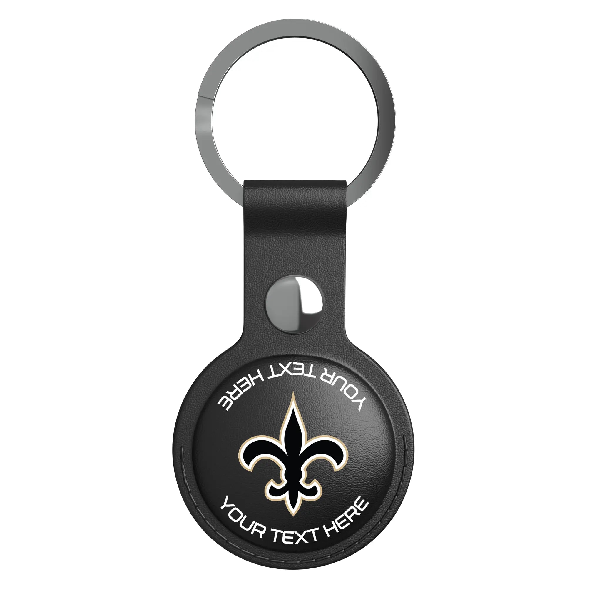 New Orleans Saints Personalized Insignia AirTag Black Airtag Holder