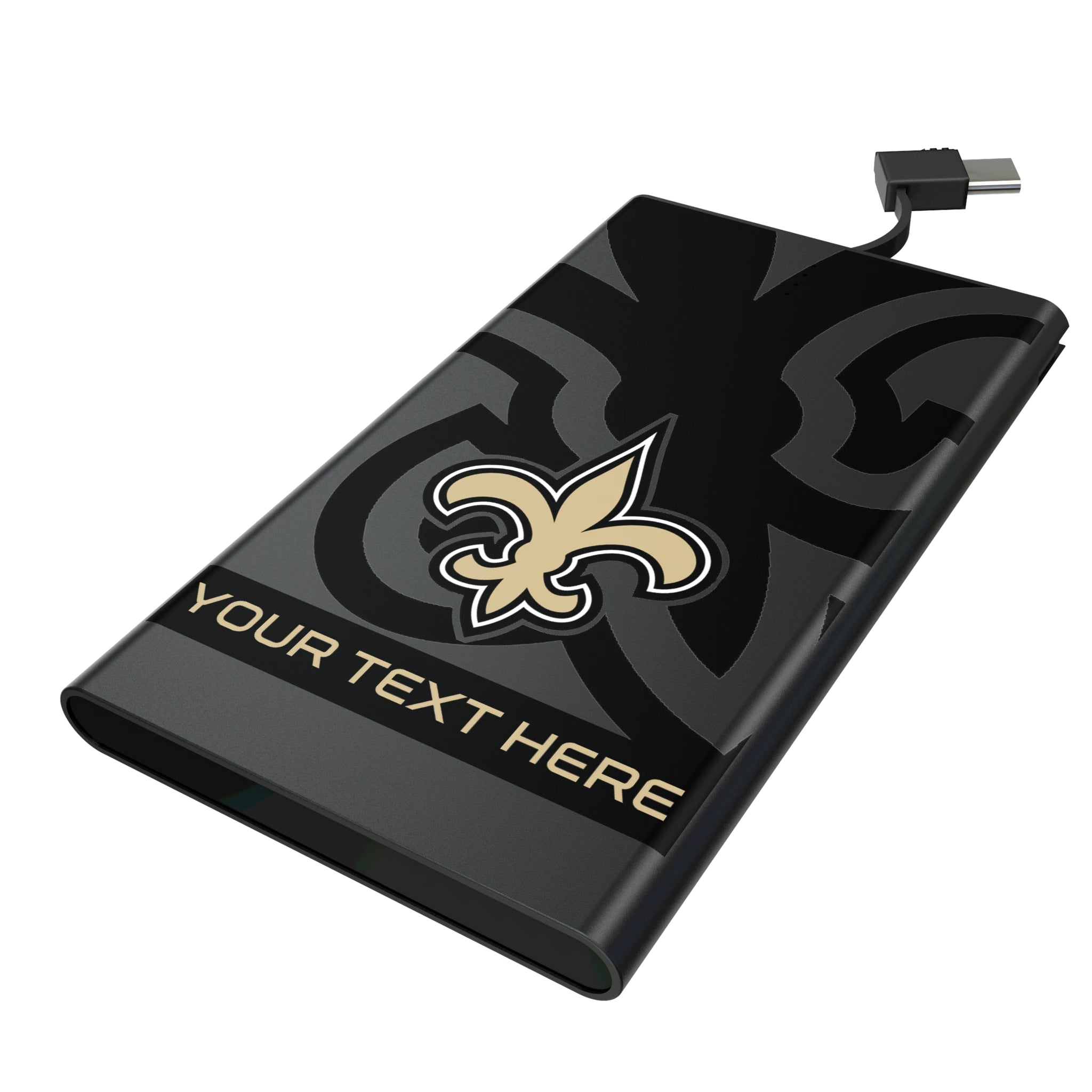 New Orleans Saints Personalized Tilt 5000mAh Flat Powerbank