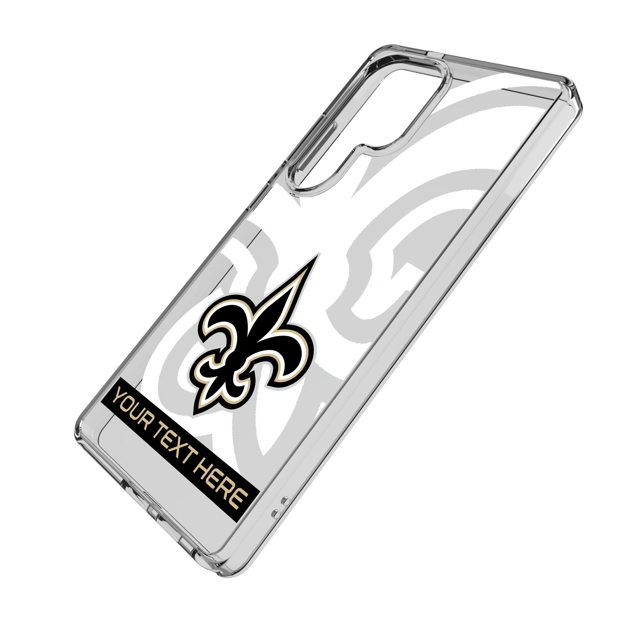 New Orleans Saints Personalized Tilt Galaxy Clear Phone Case for Samsung Galaxy - Isometric View
